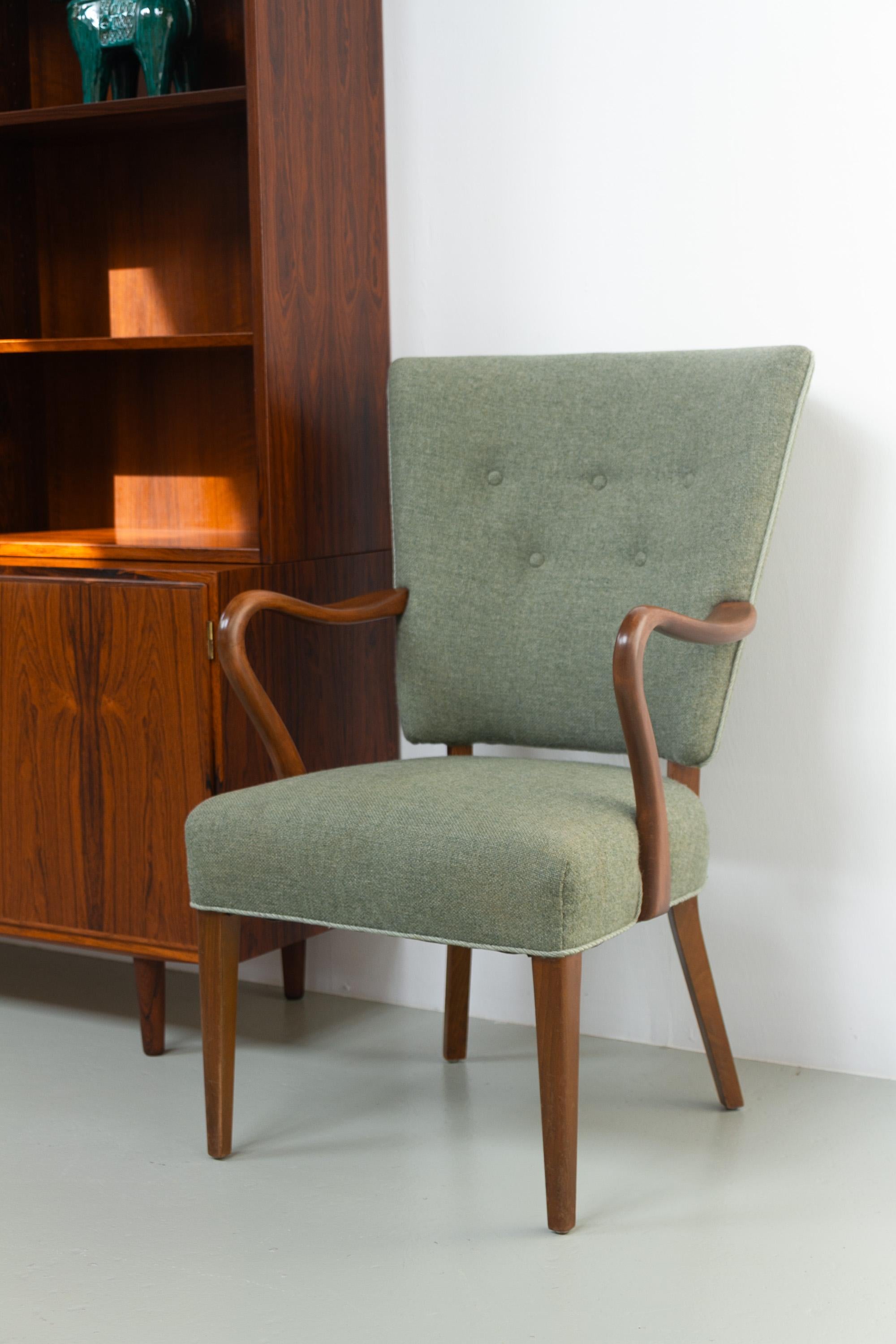 Fauteuil danois en vert par Alfred Christensen pour Slagelse Møbelværk, années 1940. en vente 13