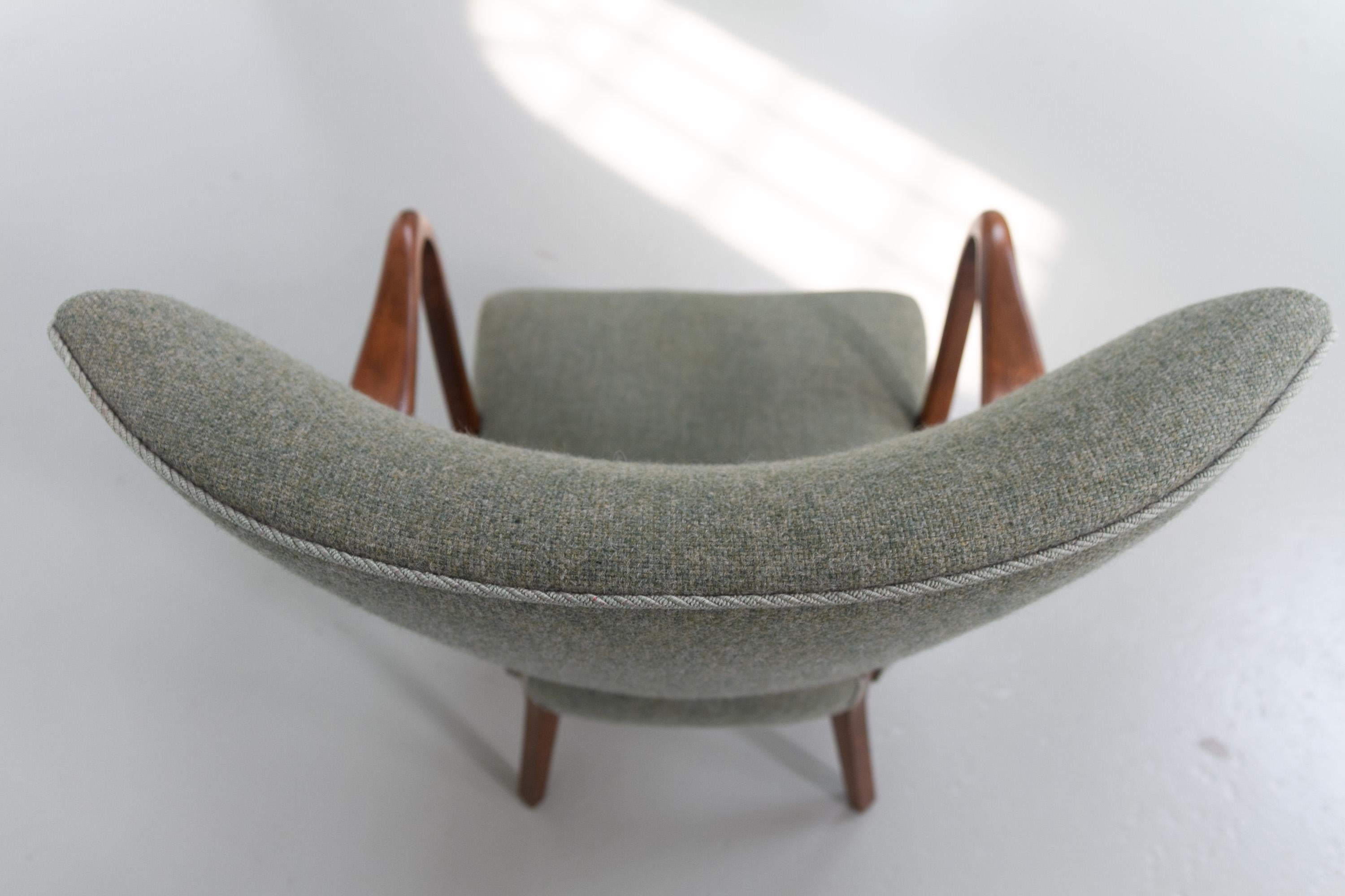 Fauteuil danois en vert par Alfred Christensen pour Slagelse Møbelværk, années 1940. Bon état - En vente à Asaa, DK
