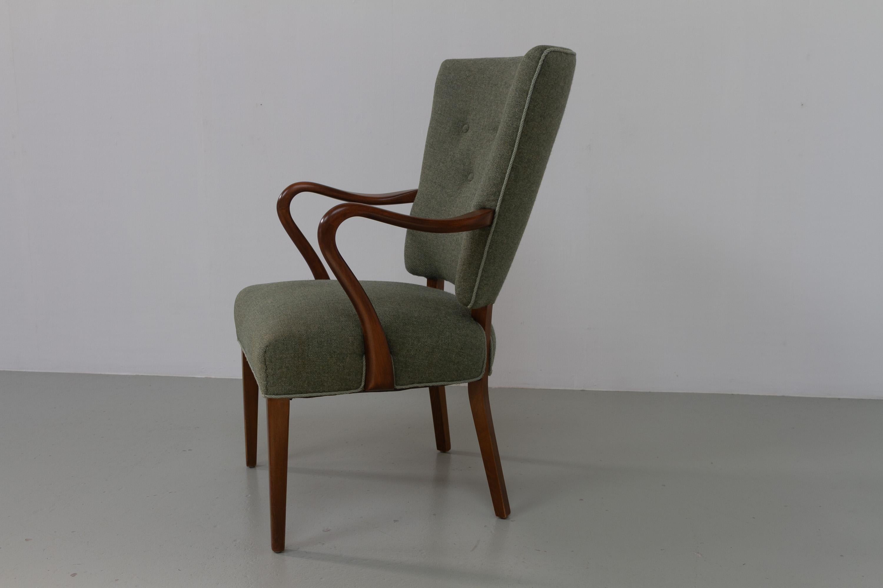 Fauteuil danois en vert par Alfred Christensen pour Slagelse Møbelværk, années 1940. en vente 1