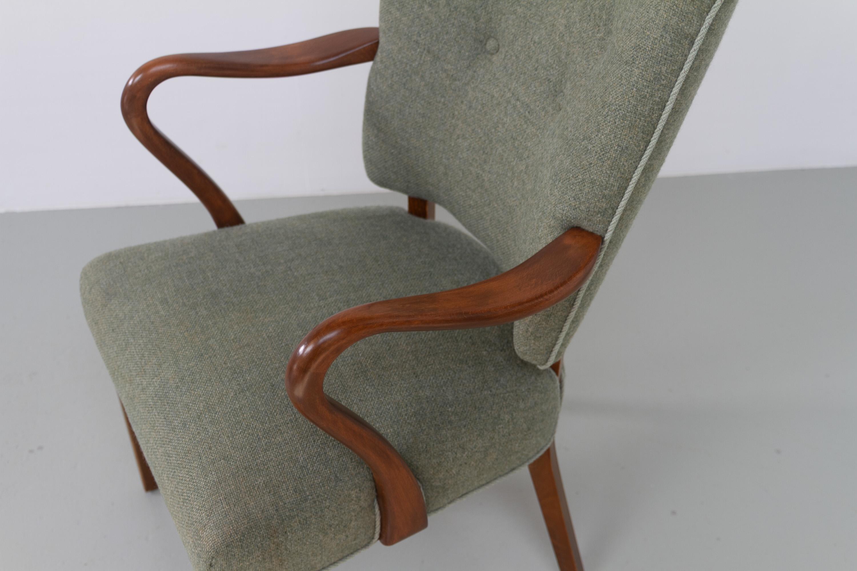 Fauteuil danois en vert par Alfred Christensen pour Slagelse Møbelværk, années 1940. en vente 2