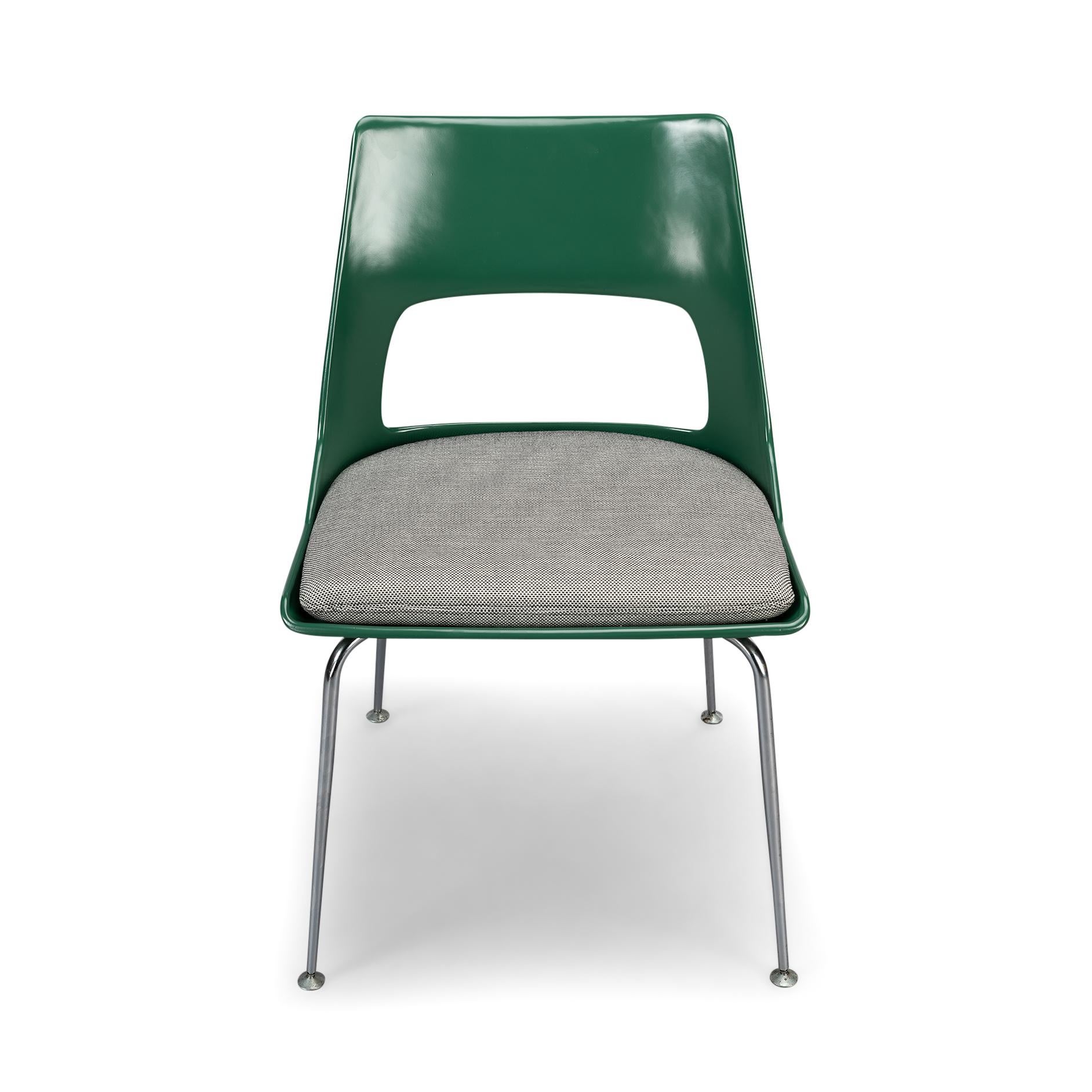 Danish Green dining chairs by Kai Korbing for Fibrex Denmark, Set of 2 5