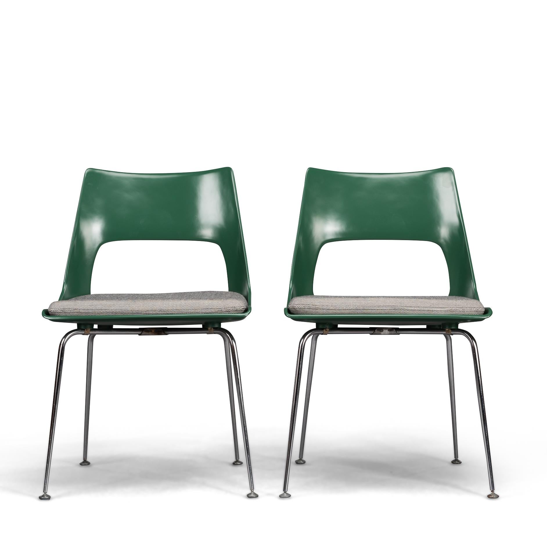Danish Green dining chairs by Kai Korbing for Fibrex Denmark, Set of 2 11