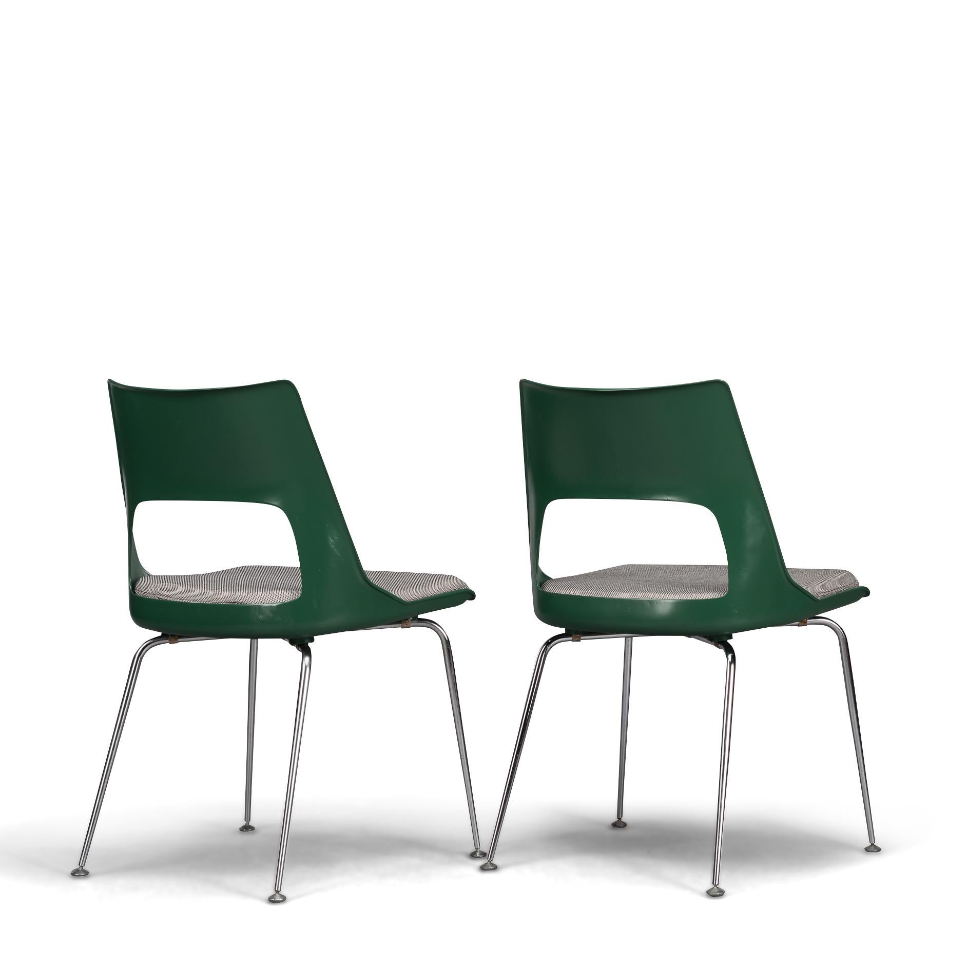 Danish Green dining chairs by Kai Korbing for Fibrex Denmark, Set of 2 12