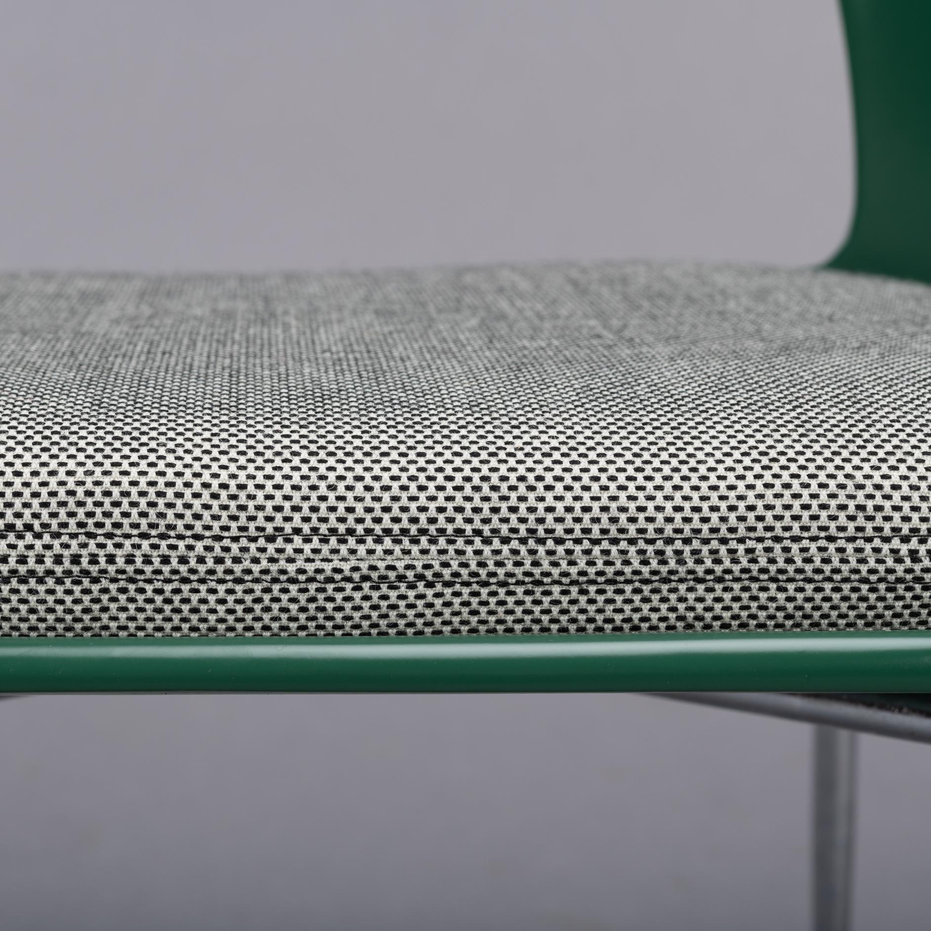 Mid-Century Modern Danish Green dining chairs by Kai Korbing for Fibrex Denmark, Set of 2