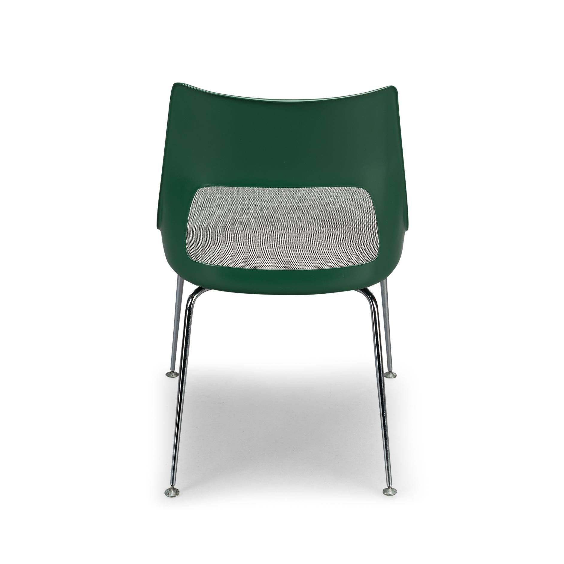 Dänische grüne Esszimmerstühle von Kai Korbing für Fibrex Dänemark, 2er-Set im Zustand „Gut“ im Angebot in Elshout, NL
