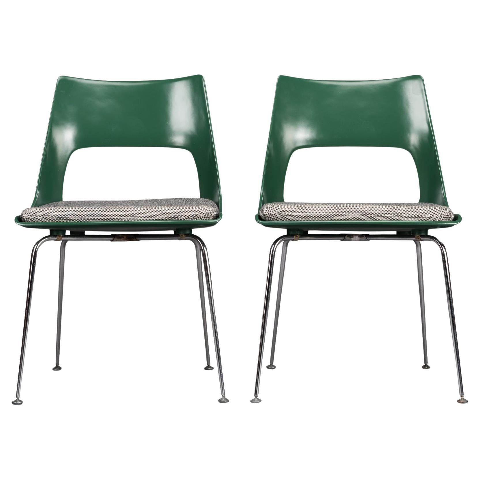 Danish Green dining chairs by Kai Korbing for Fibrex Denmark, Set of 2