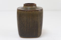 Danish Green Stoneware Vase by Valdemar Petersen for Bing & Grøndahl, 1950s.