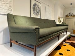 Danish Green Vintage wool sofa with rosewood frame
