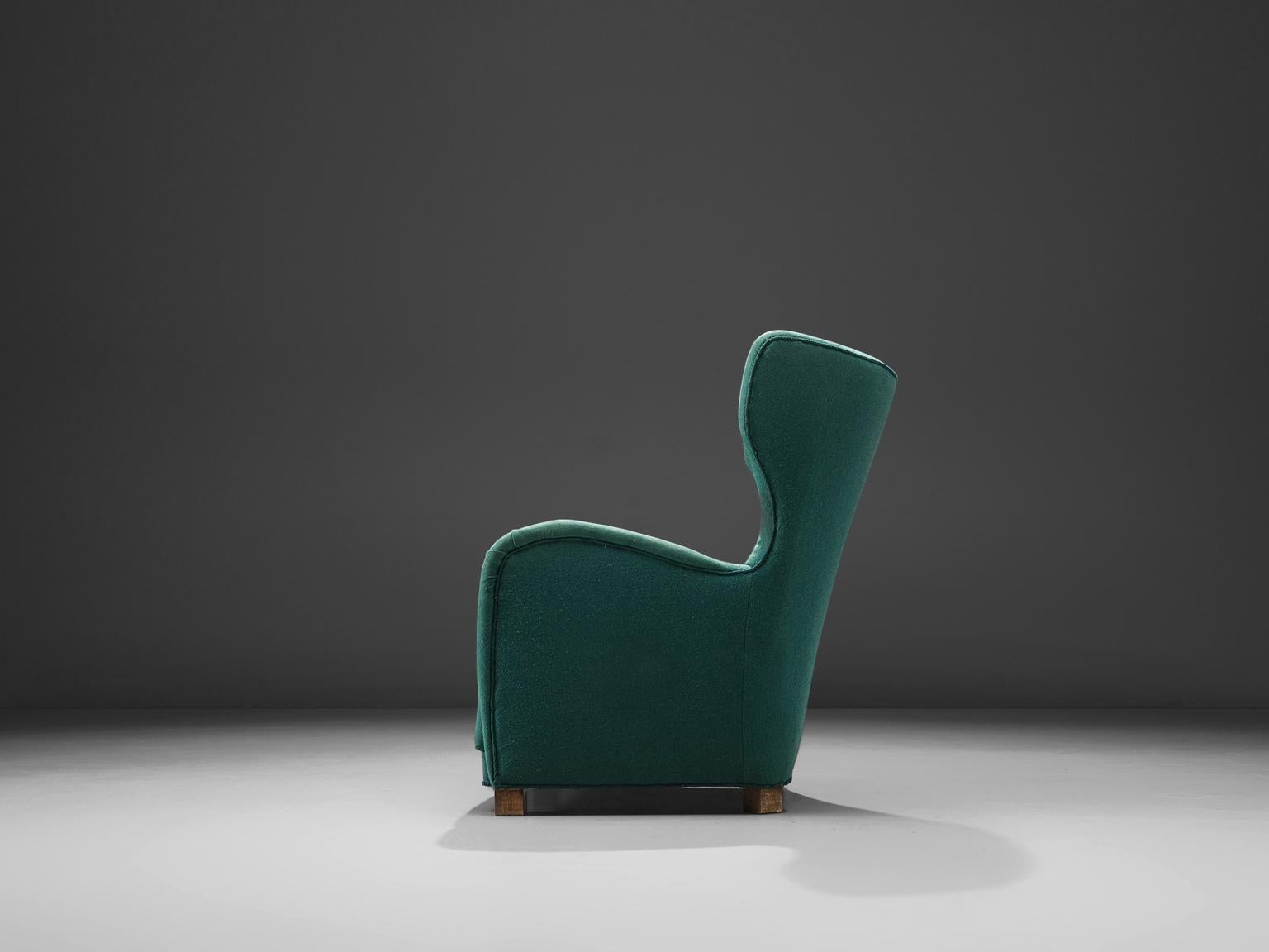green wingback chairs