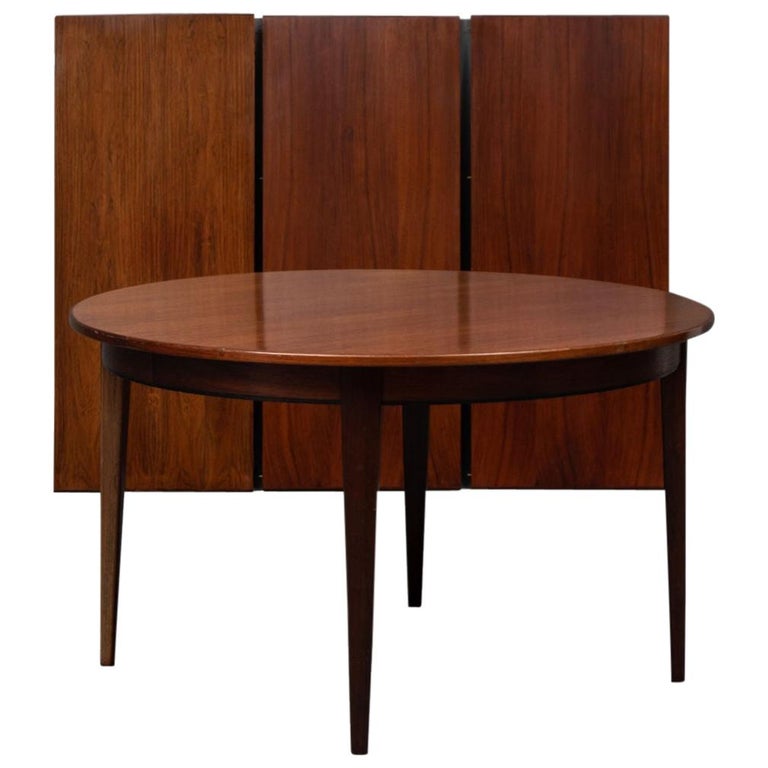 Danish Omann Jun Three Extension Dining Table in Rosewood  For Sale