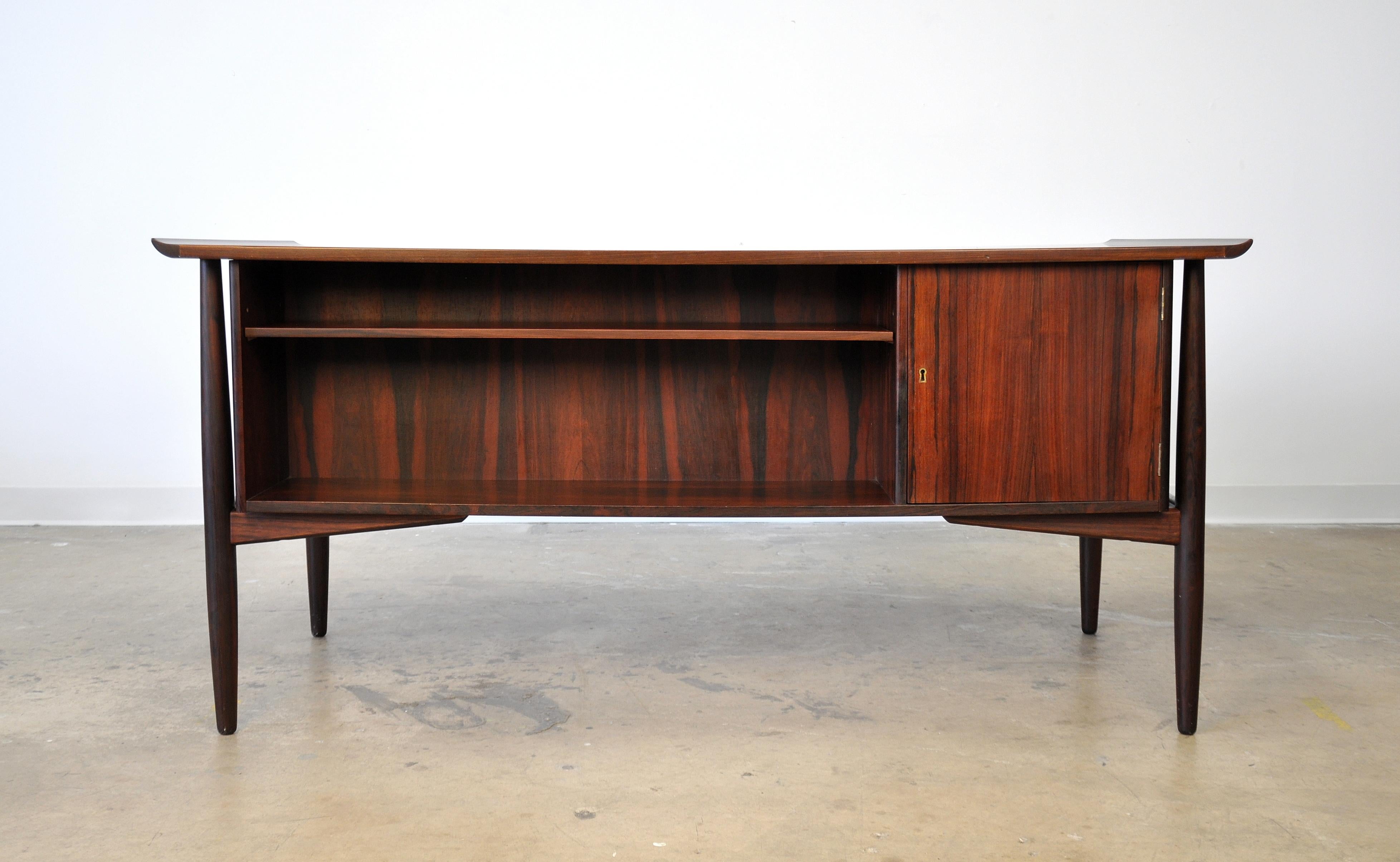 H. P. Hansen Rosewood Desk In Good Condition In Miami, FL