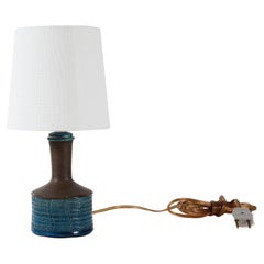 Danish HAK Kähler Small Table- and Bedside Lamp with Turquoise Glaze 1970s