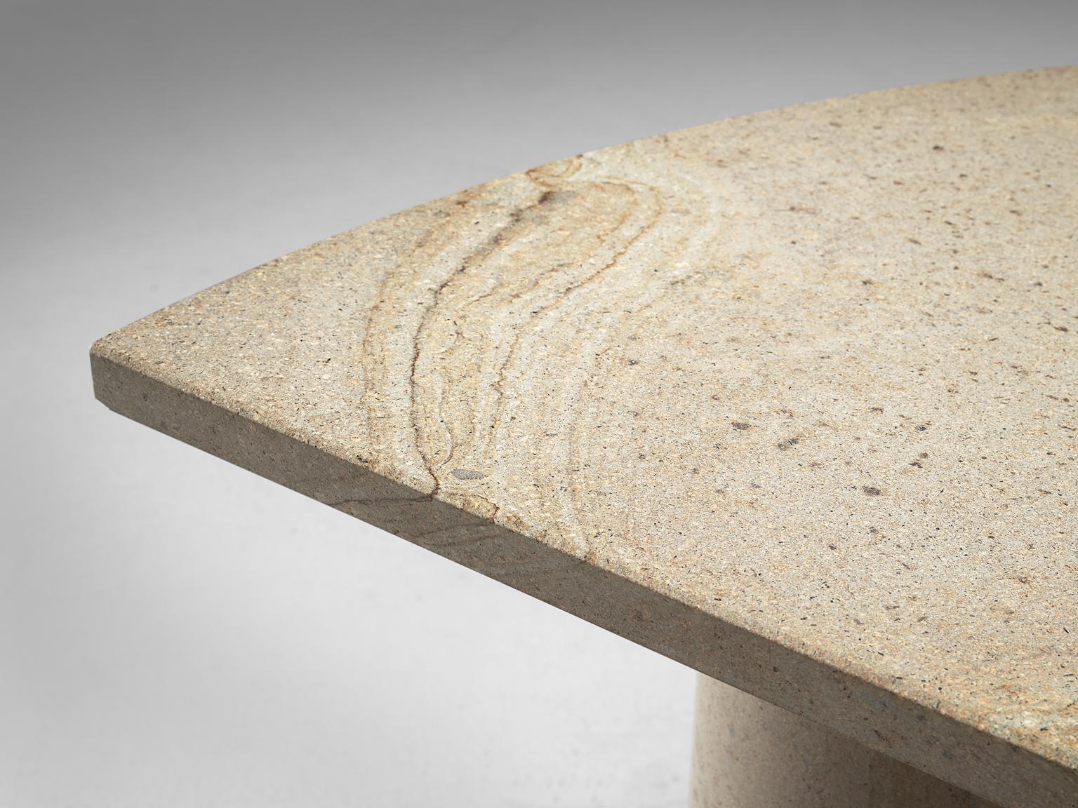 Custom Made Italian Half Moon Console Table in Granite 2