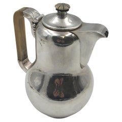Caffettiera danese in argento 925 martellato in stile Jensen Art Deco Art Nouveau