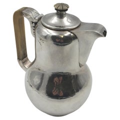 Vintage Danish Hammered Sterling Silver Coffee Pot in Jensen Art Deco Art Nouveau Style