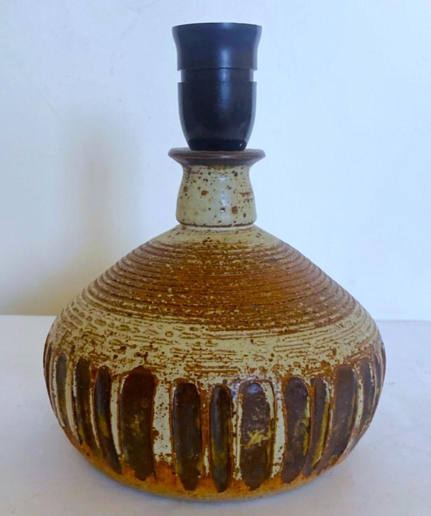 Danish Hand-Crafted Ceramic Table Lamp, Denmark, 1960s For Sale 3