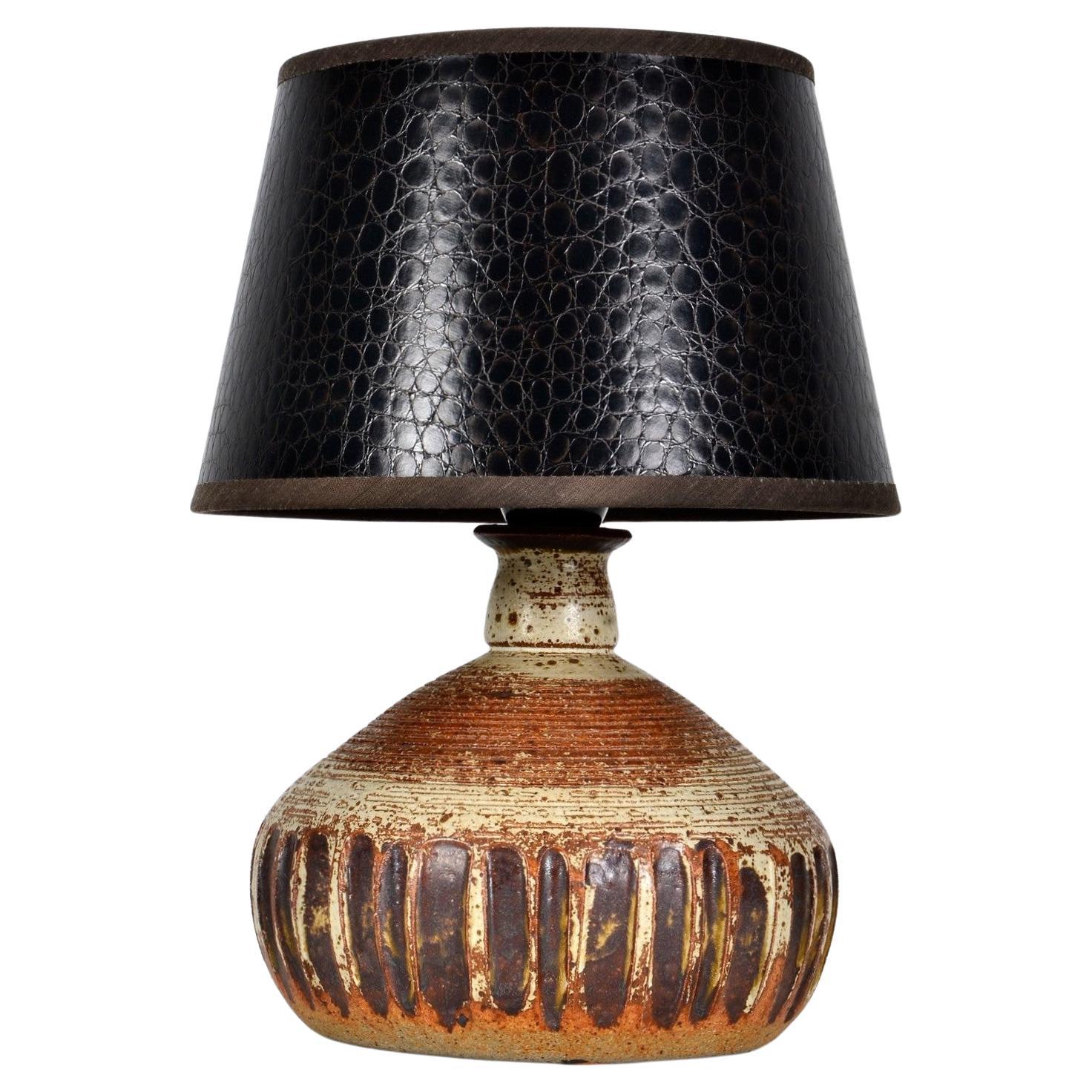 Danish Hand-Crafted Ceramic Table Lamp, Denmark, 1960s For Sale