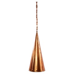 Danish hand-hammered copper hanging lamp by E.S Horn Aalestrup, 1950s