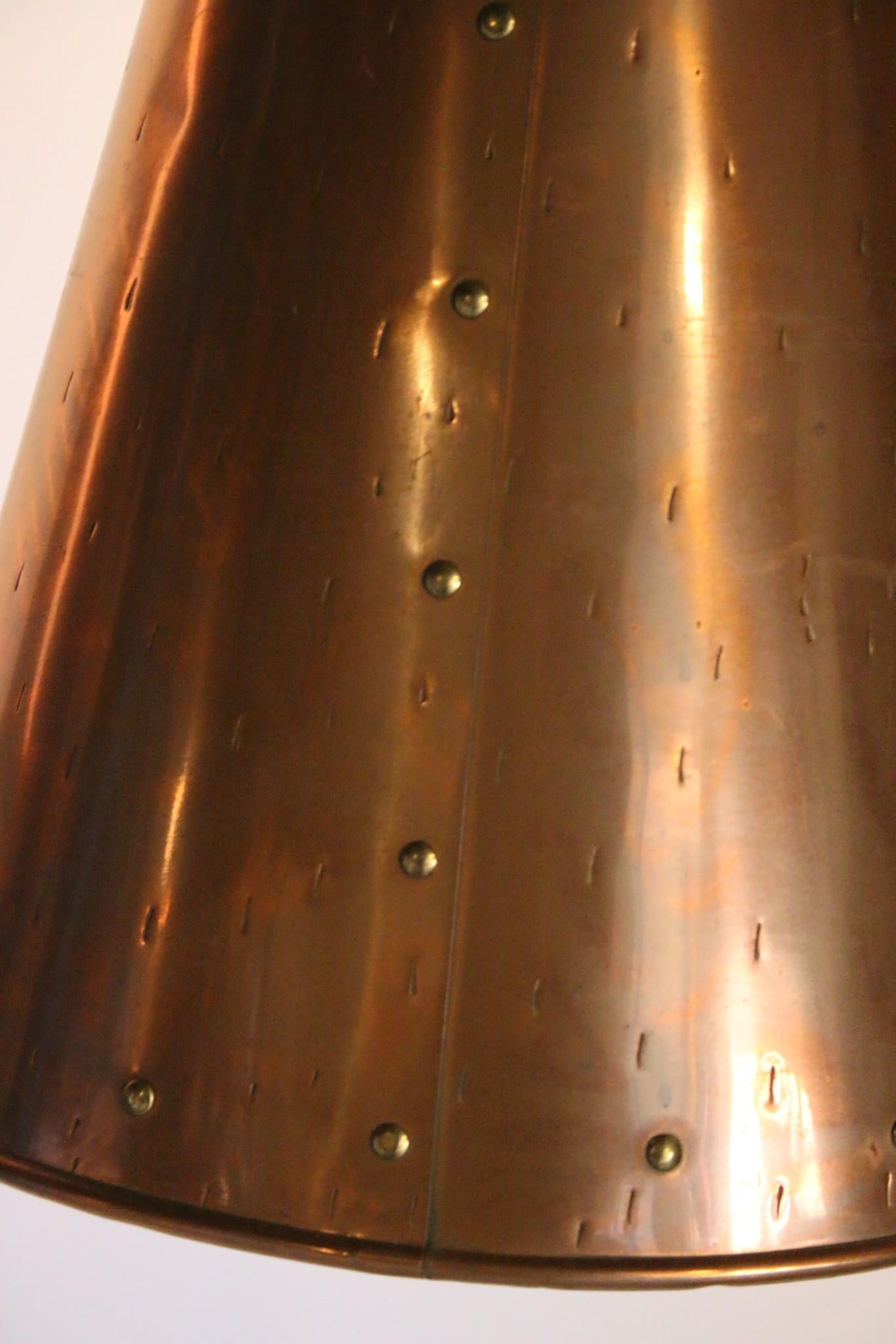 20th Century Danish Hand Hammered Copper Pendant Lamp from E.S Horn Aalestrup, 50s For Sale