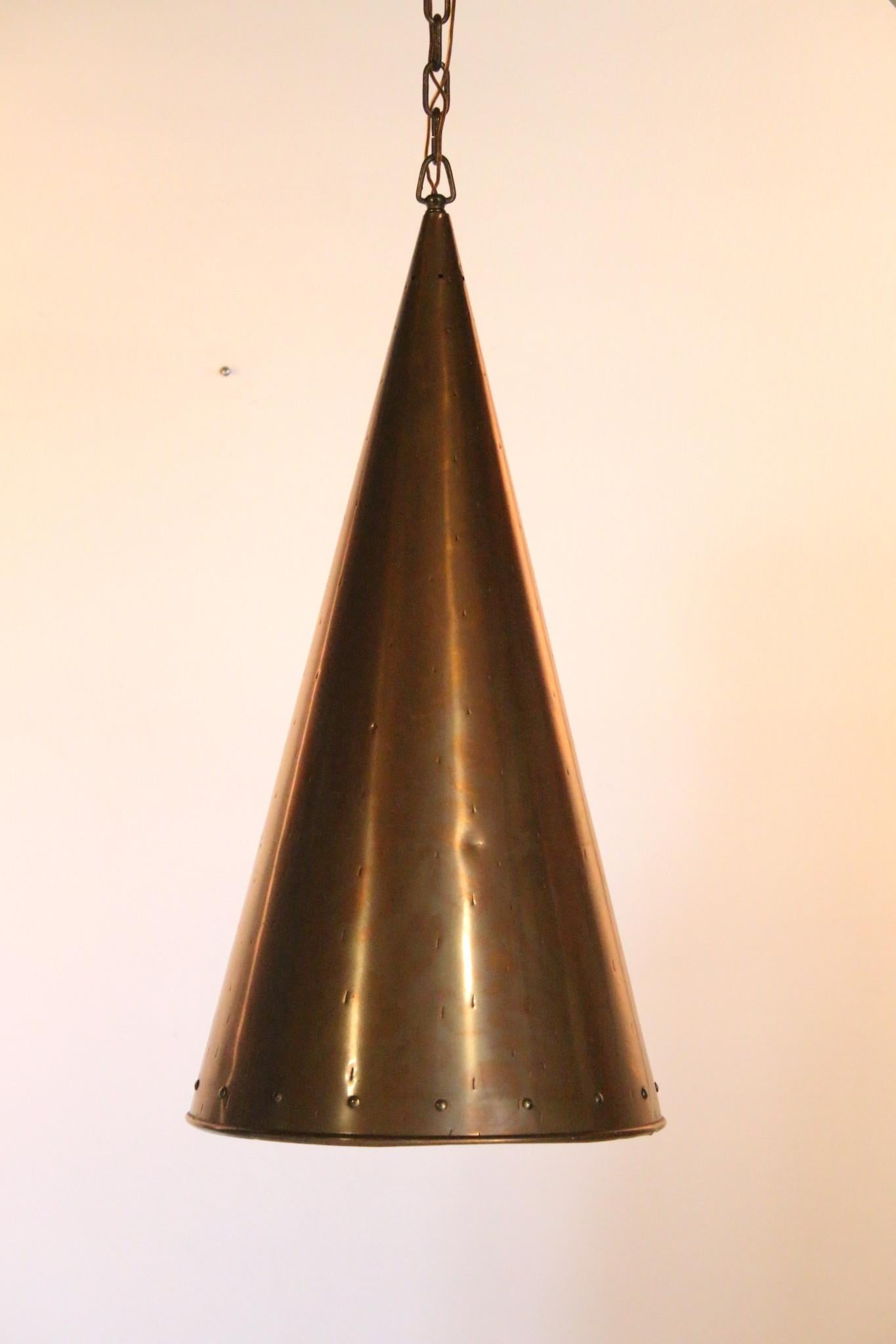 Danish Hand Hammered Copper Pendant Lamp from E.S Horn Aalestrup, 50s For Sale 1