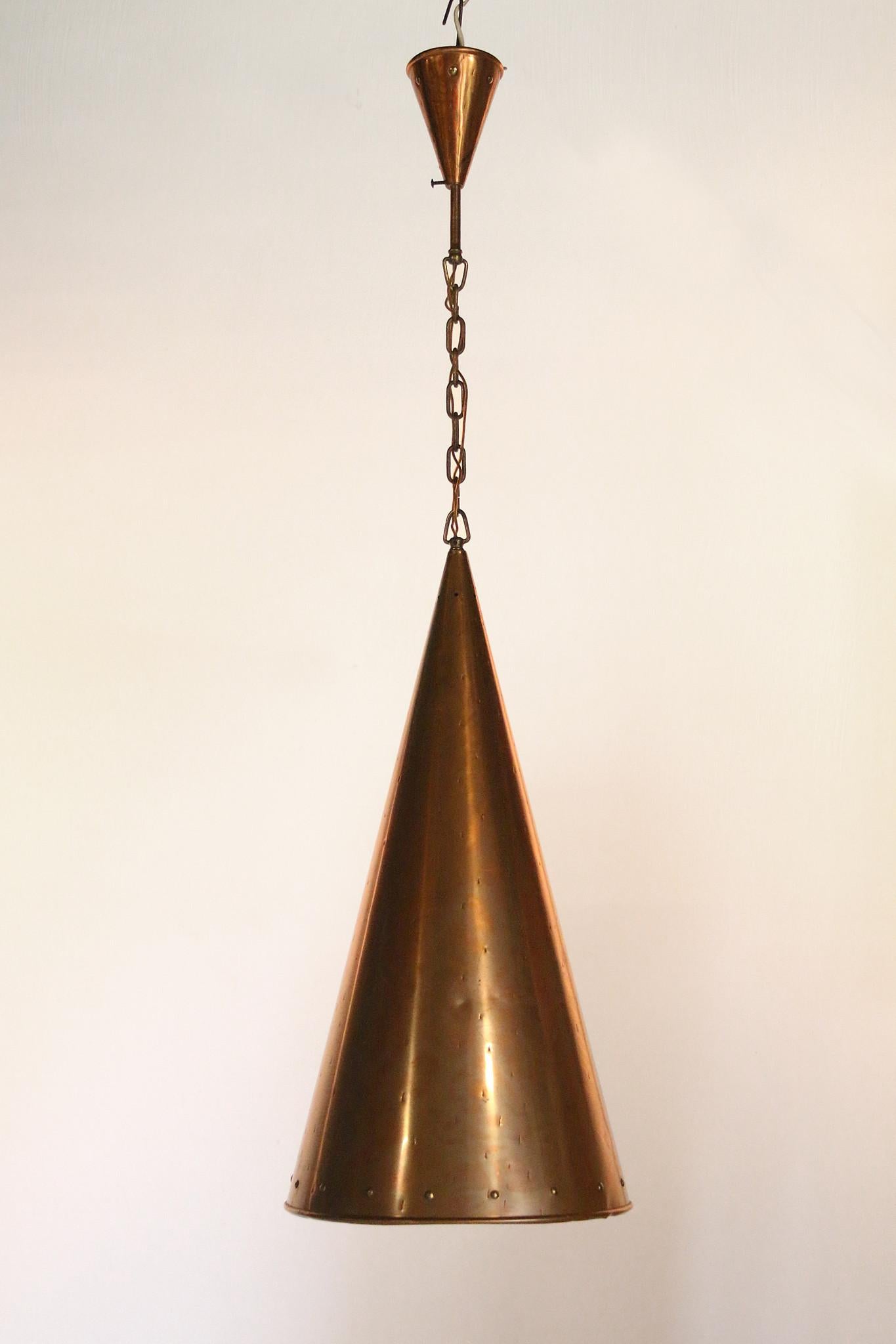 Danish Hand Hammered Copper Pendant Lamp from E.S Horn Aalestrup, 50s For Sale 2