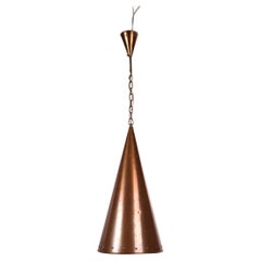 Danish Hand Hammered Copper Pendant Lamp from E.S Horn Aalestrup, 50s