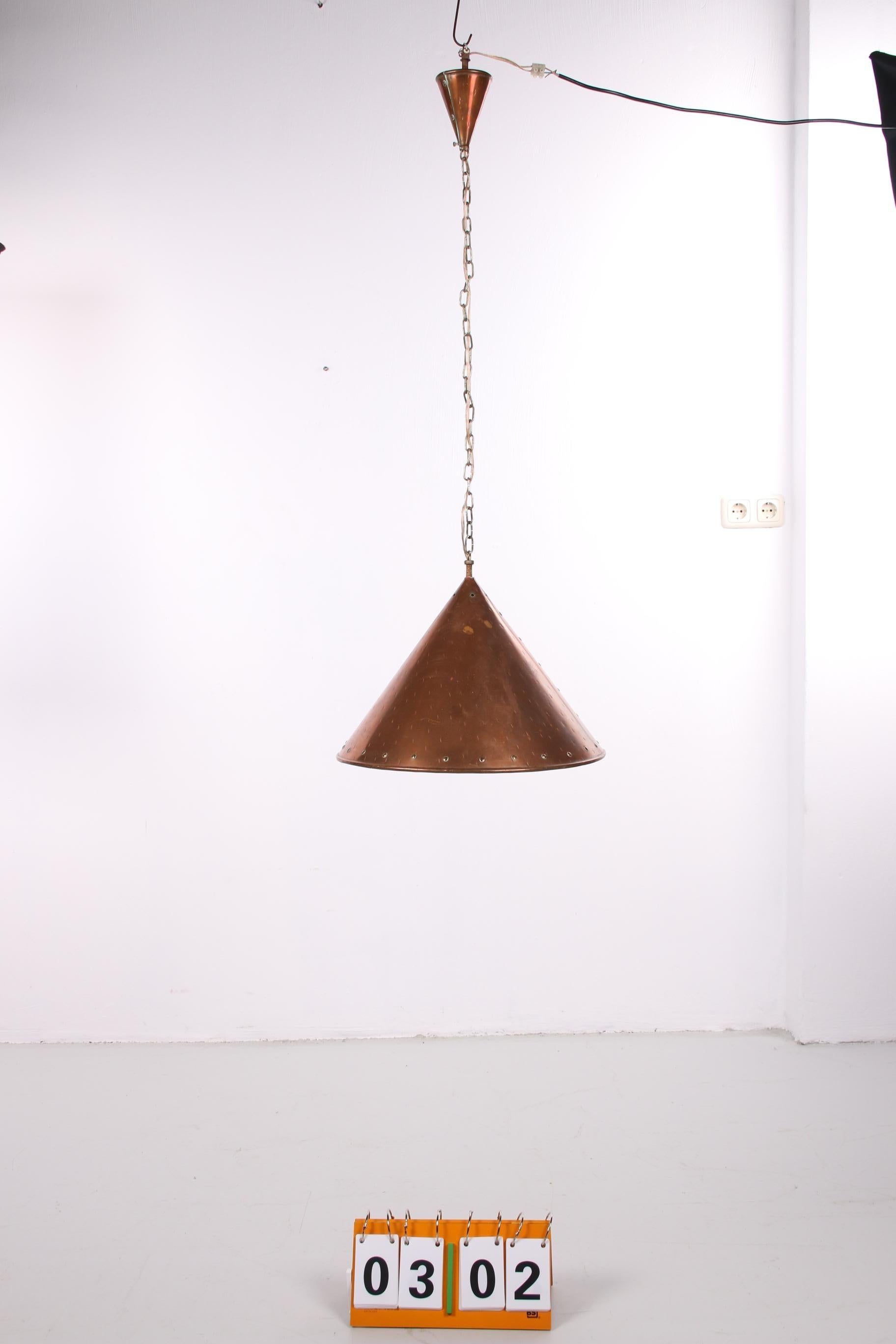 Danish Hand Hammered Copper Pendant Lamps by ES Horn Aalestrup, 1950s For Sale 2
