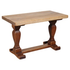 Vintage Danish Handcrafted Kjærnulf Style Brutalist Coffee Table of Solid Oak 1940