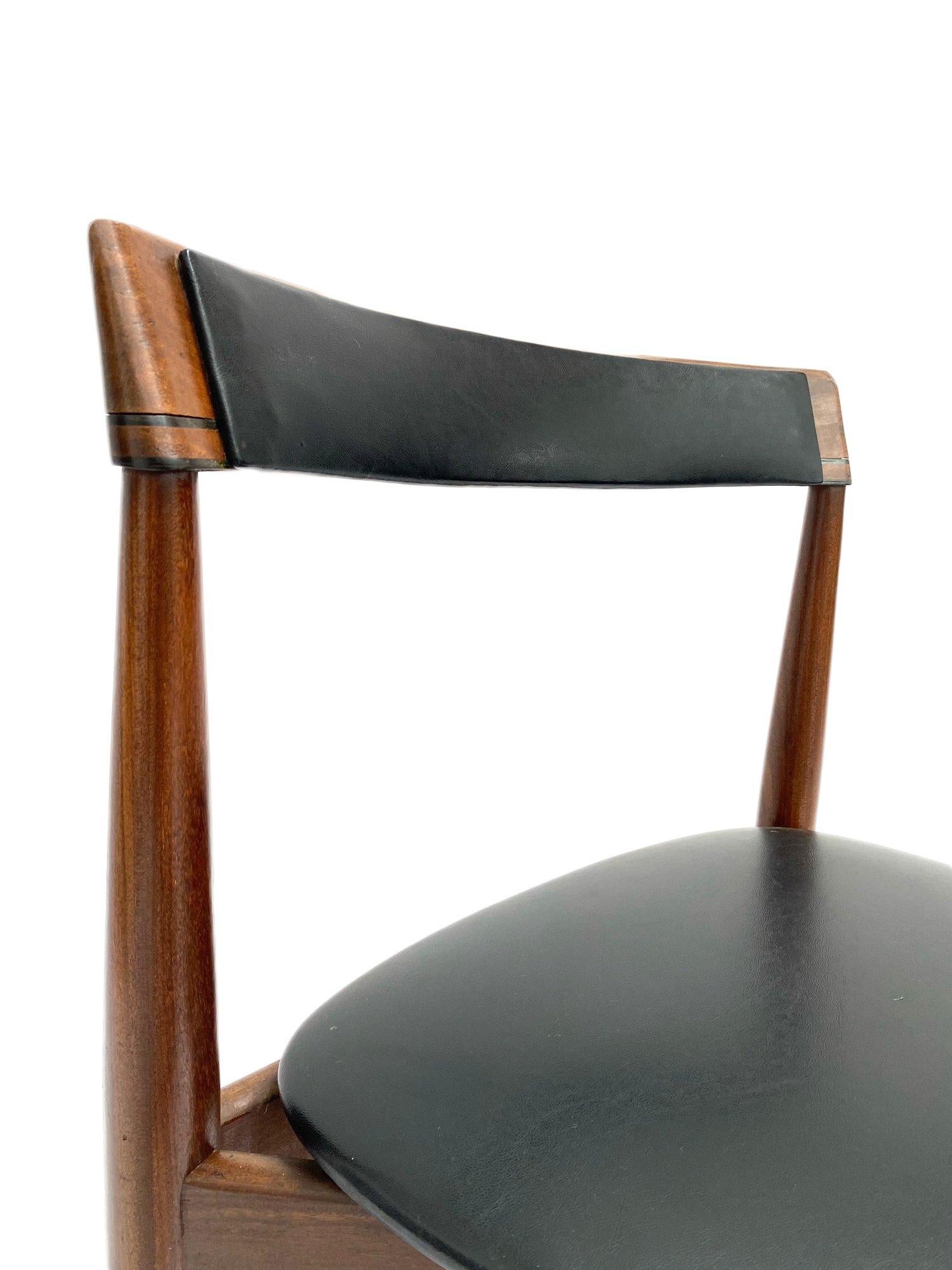 Leather Danish Hans Olsen for Frem Røjle 'Roundette' Series Teak Dining Table and Chairs