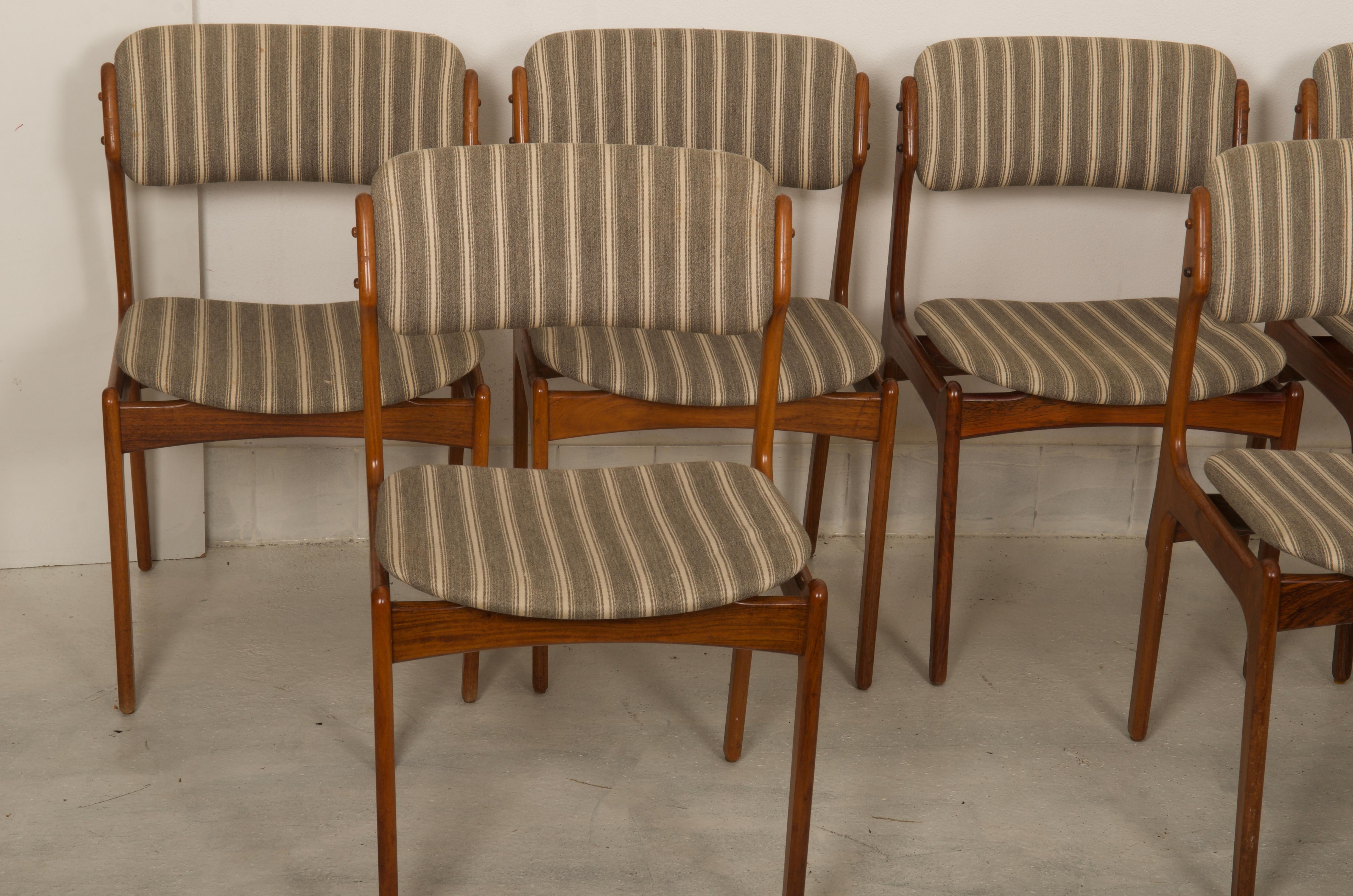 Scandinavian Modern Danish Hardwood Dining Chairs OD-49 by Erik Buch For Sale