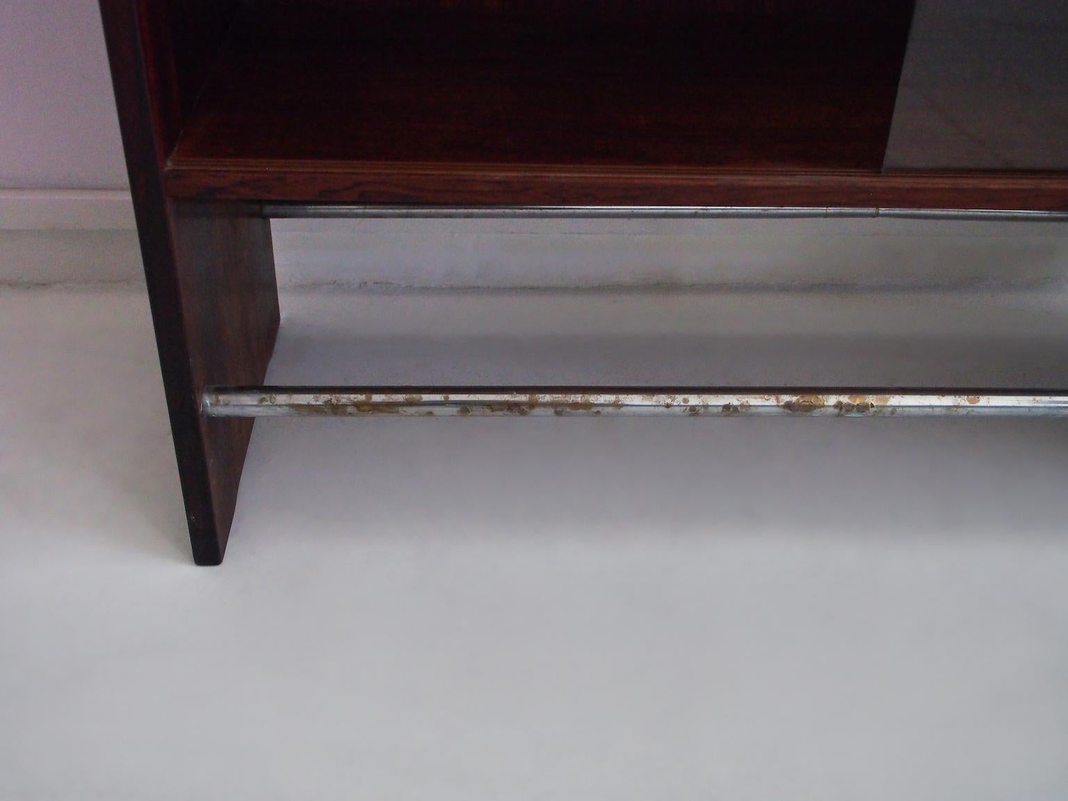 Metal Danish Hardwood Dry Bar by Erik Buch For Sale