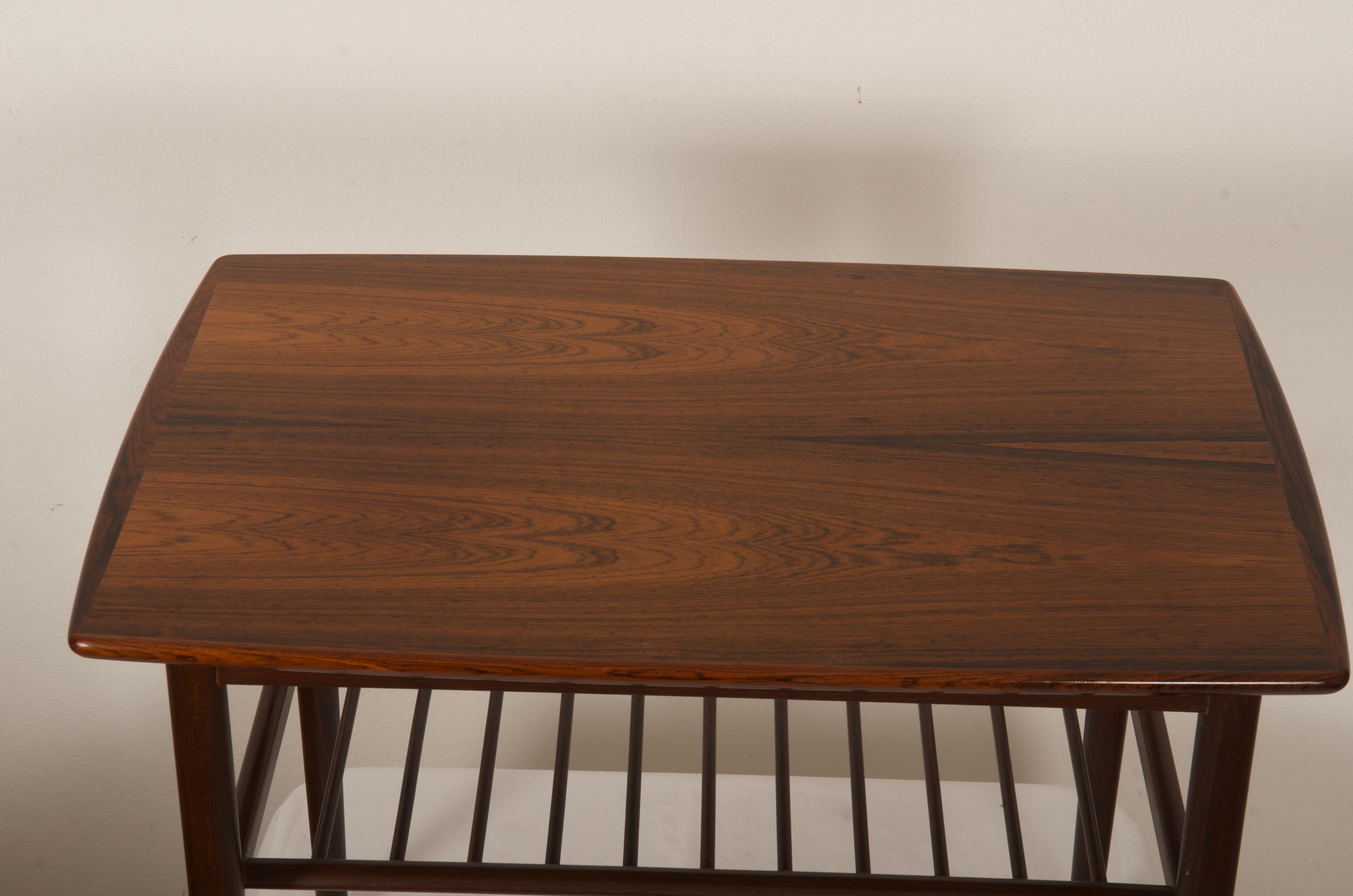 Danish Hardwood Side Table For Sale 5