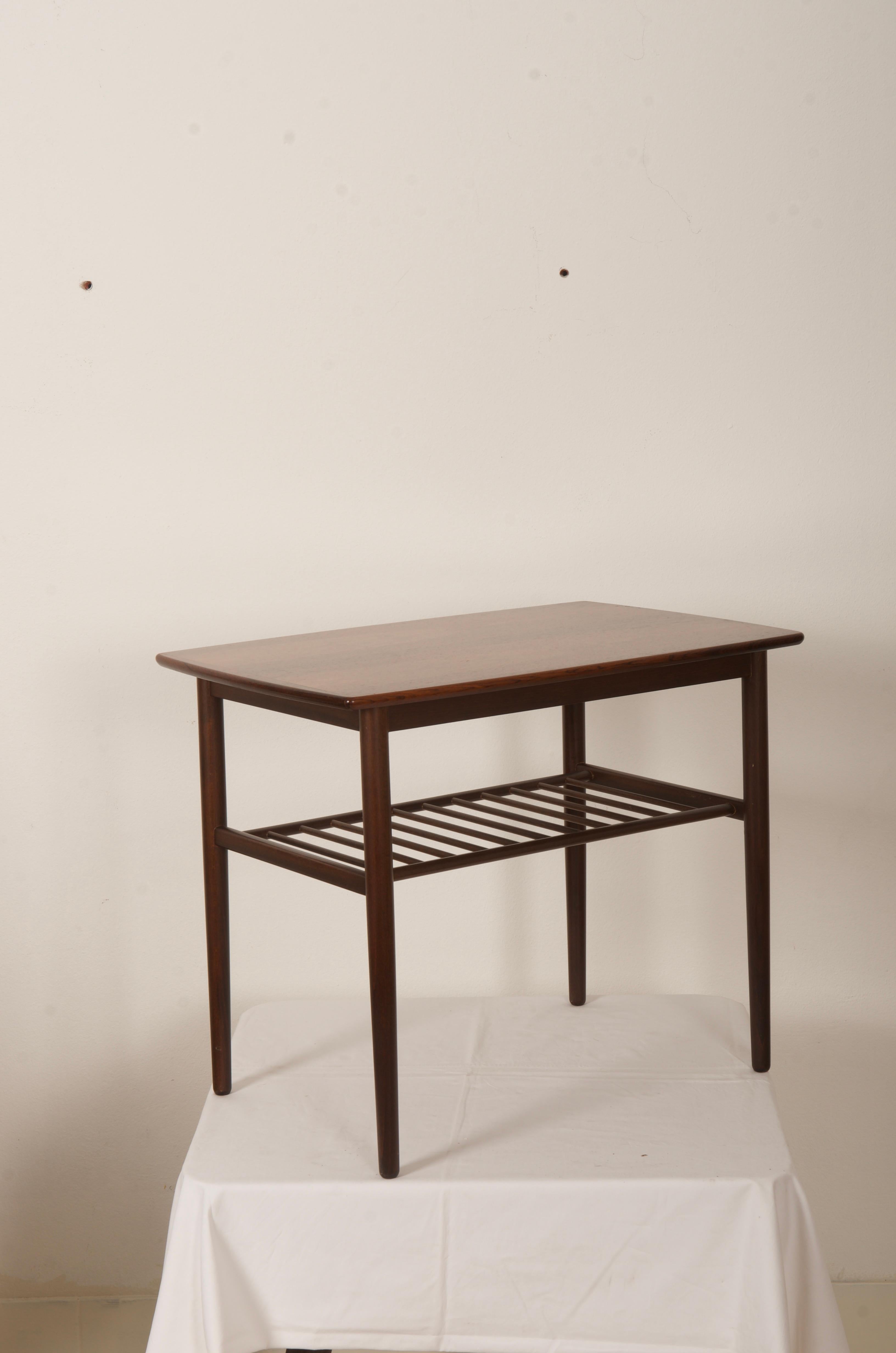 Scandinavian Modern Danish Hardwood Side Table For Sale