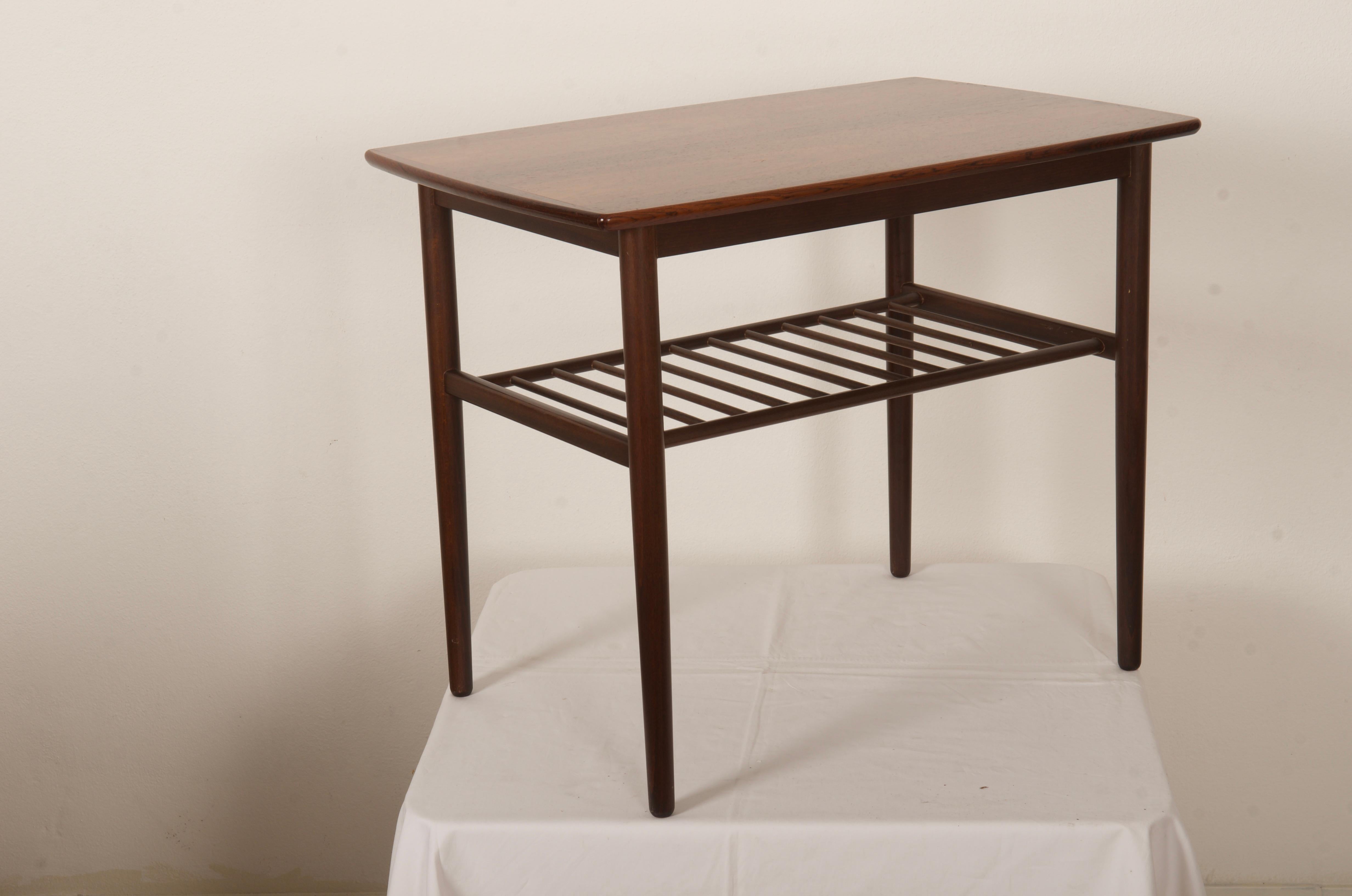 Danish Hardwood Side Table For Sale 1