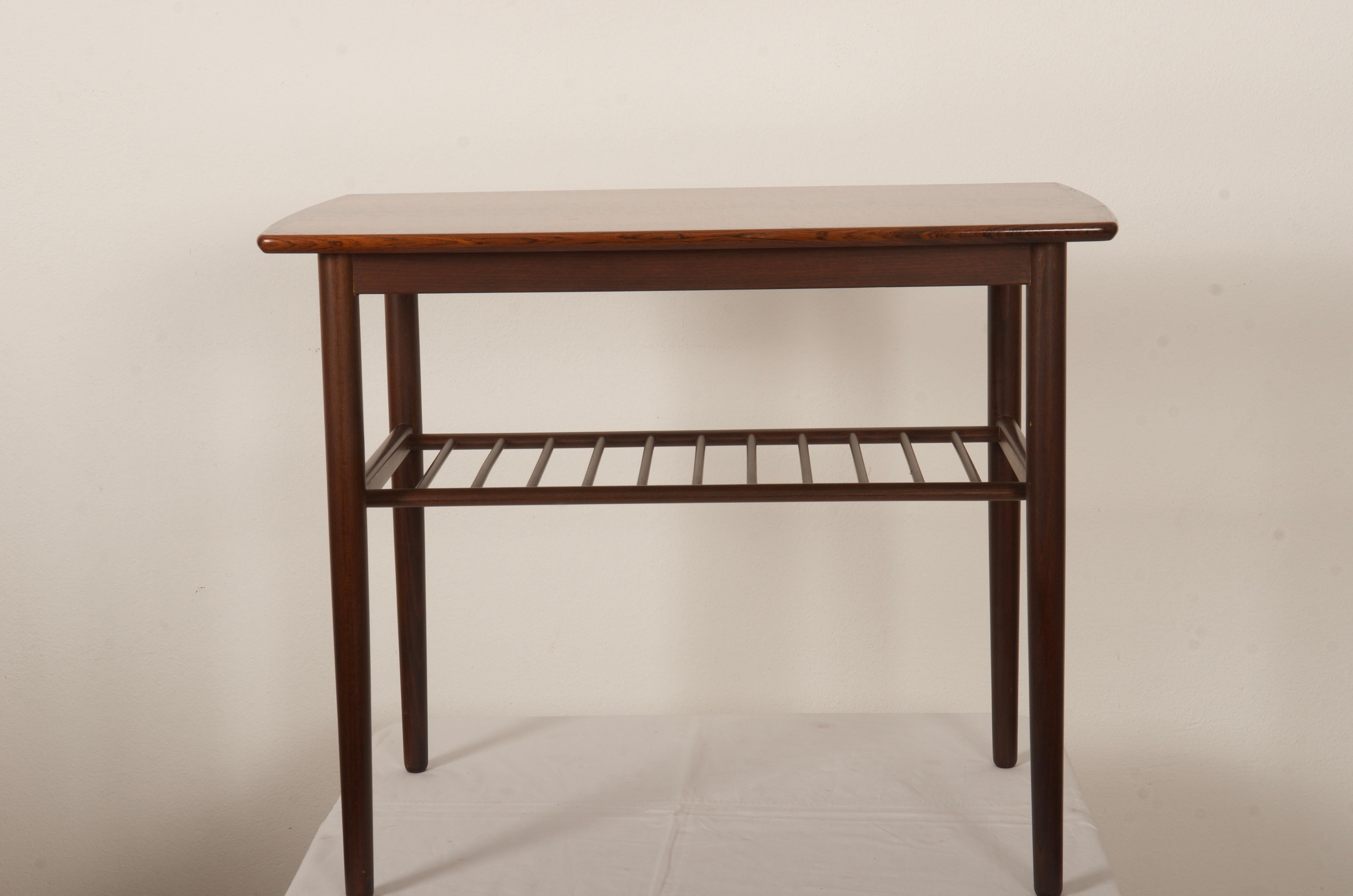 Danish Hardwood Side Table For Sale 2