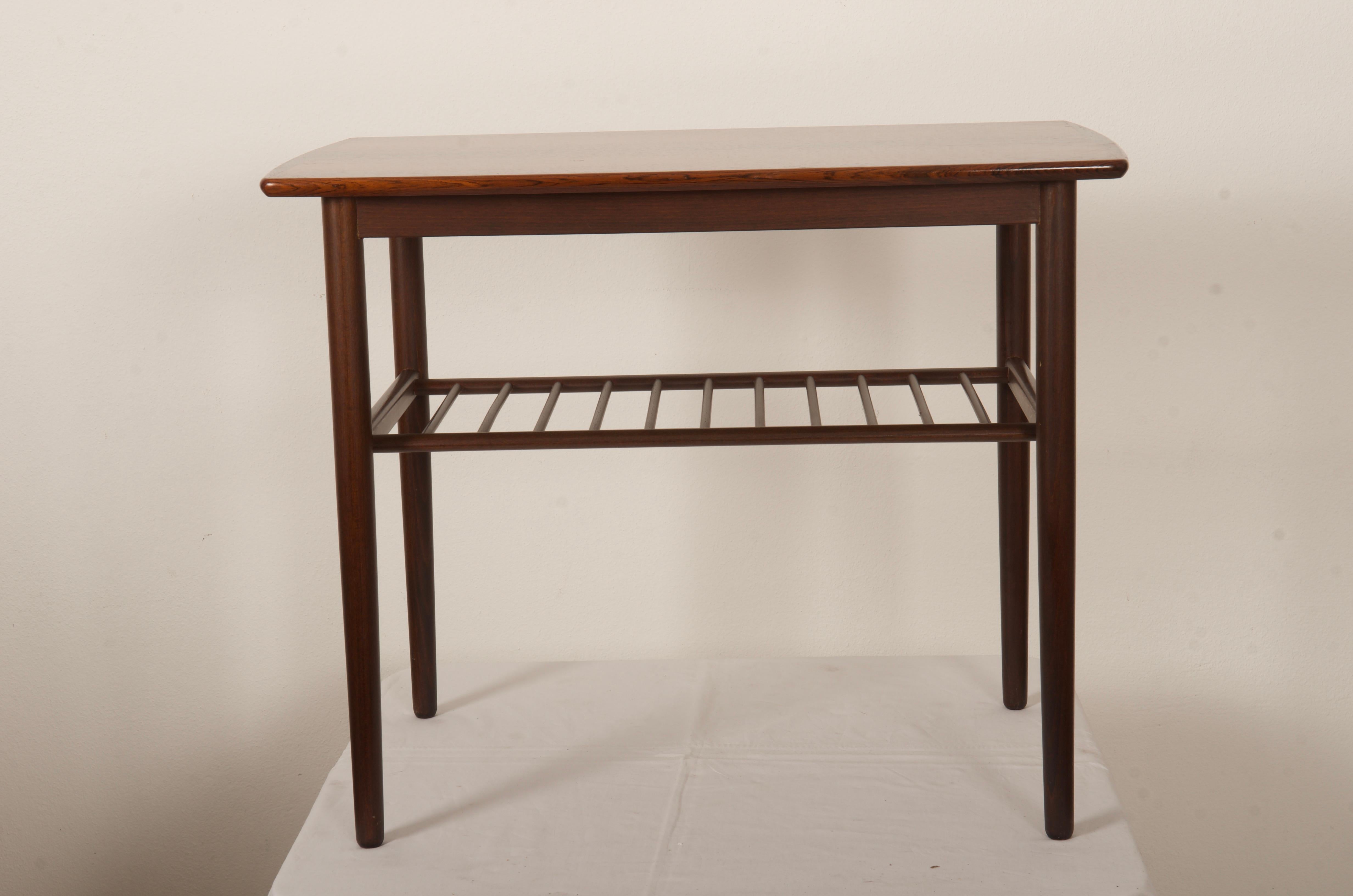 Danish Hardwood Side Table For Sale 3