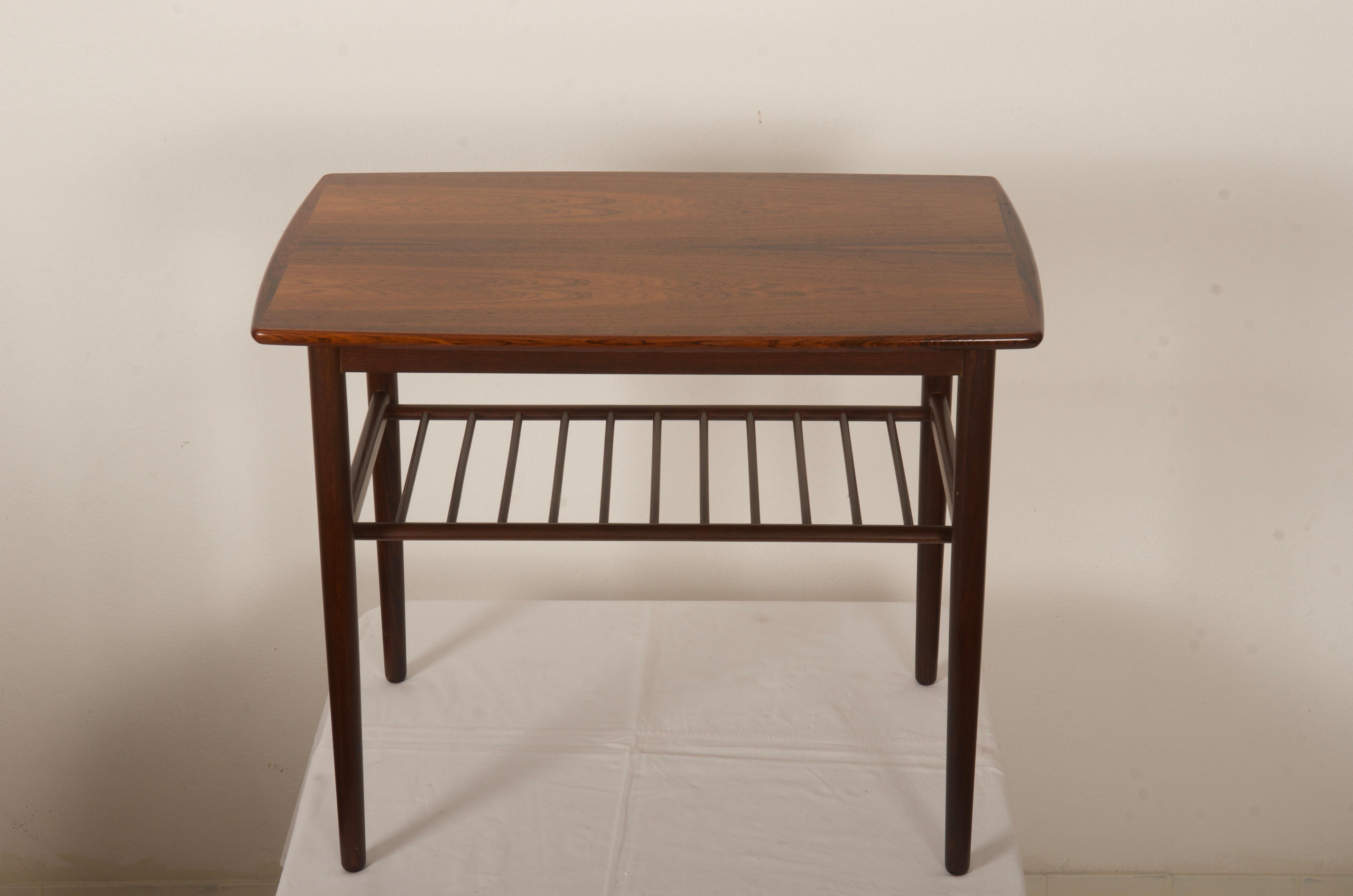 Danish Hardwood Side Table For Sale 4