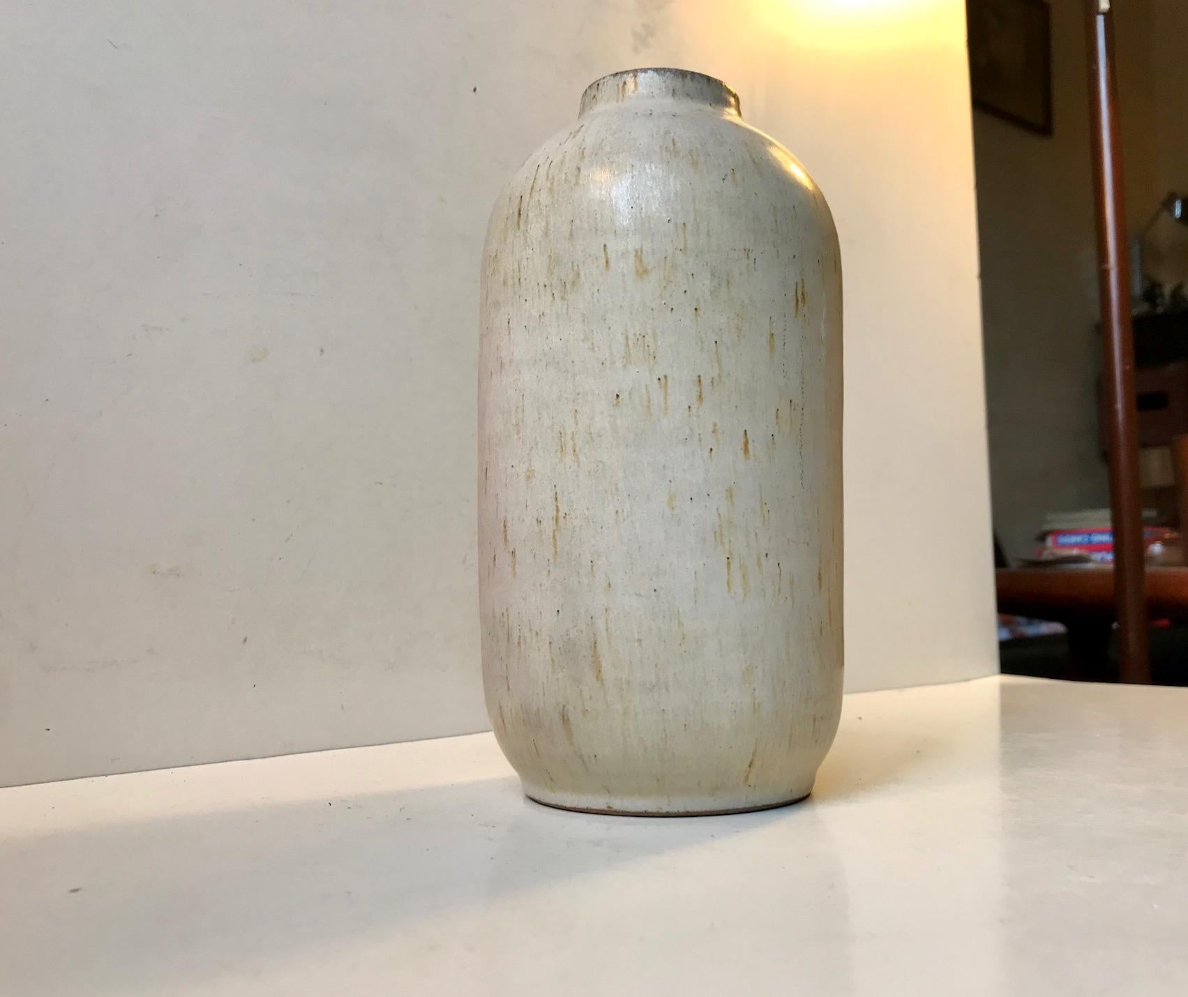 Danish Haresfur Stoneware Vase by Ellen Madsen for Lee Keramik, 1970s For Sale 2