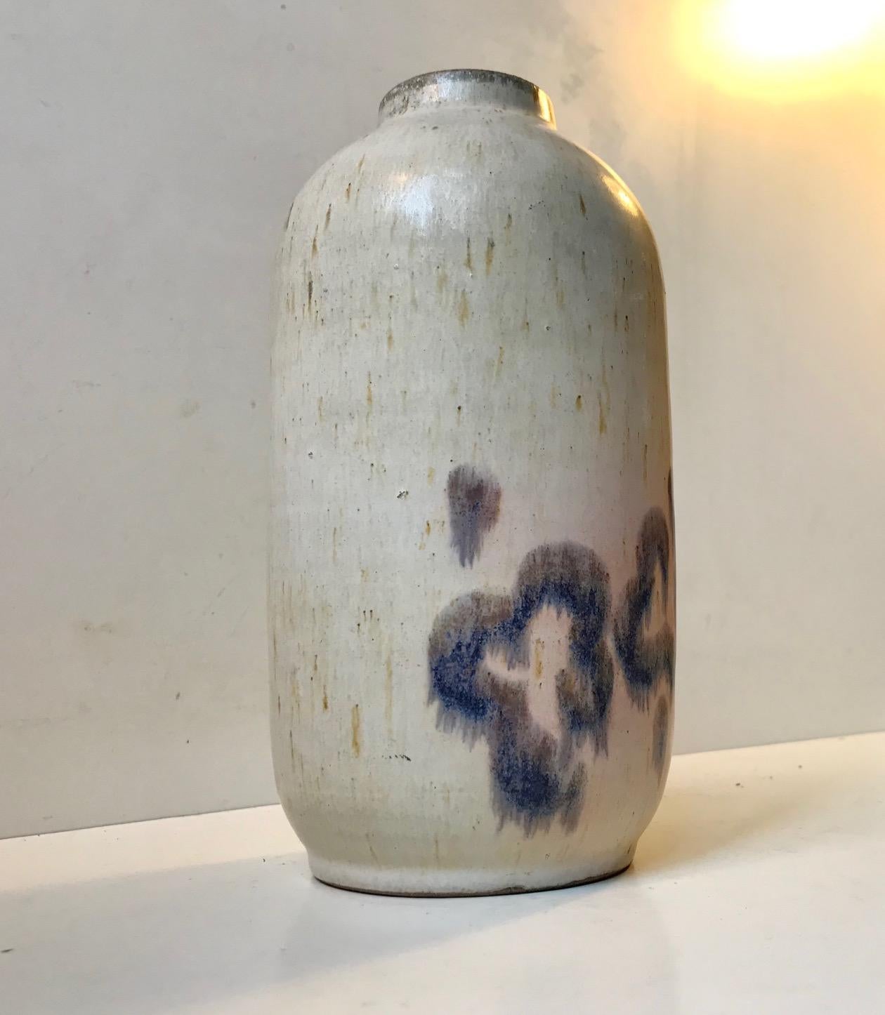 Danish Haresfur Stoneware Vase by Ellen Madsen for Lee Keramik, 1970s For Sale 4