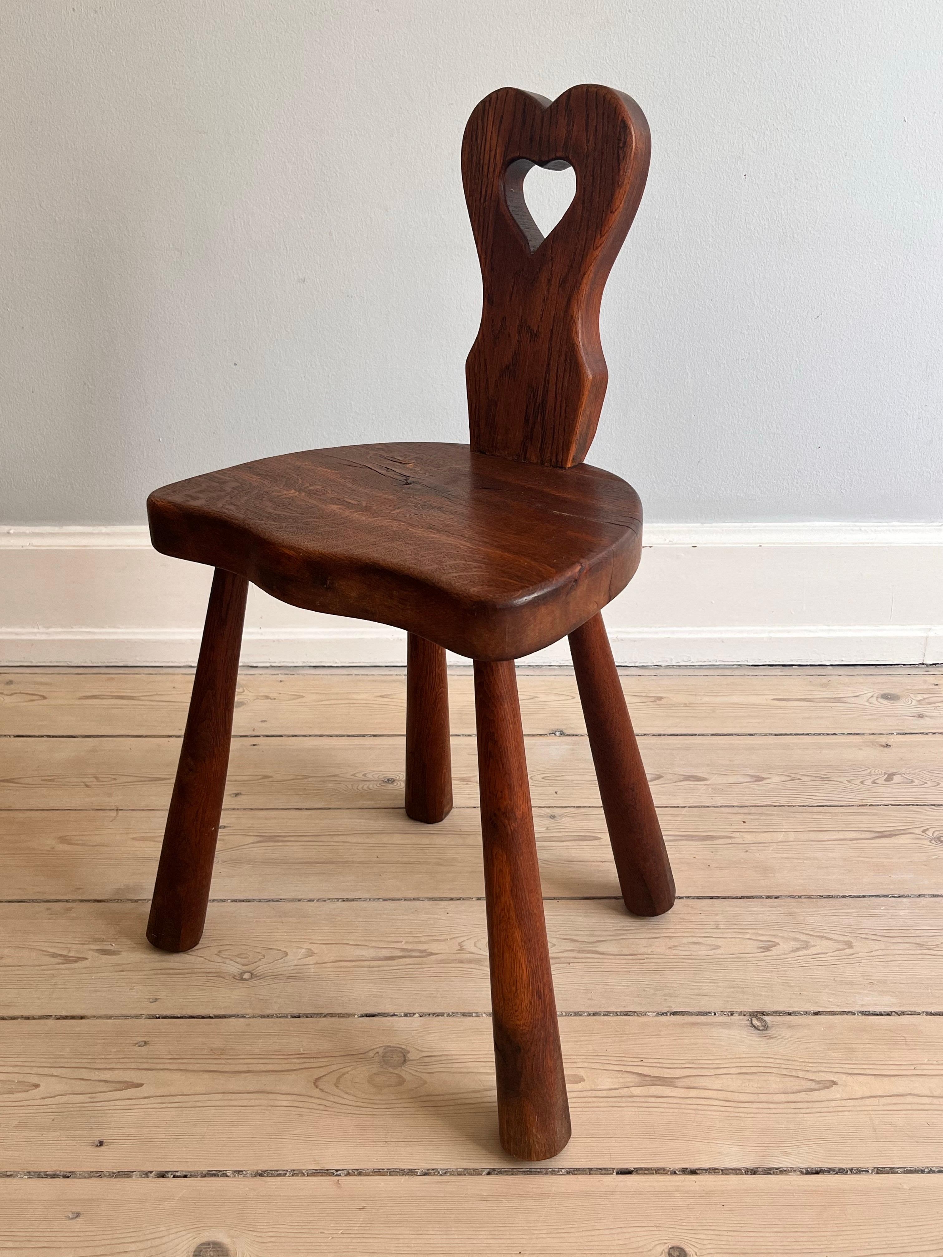 Danish heart-shaped folk chair from the 1920s For Sale 7