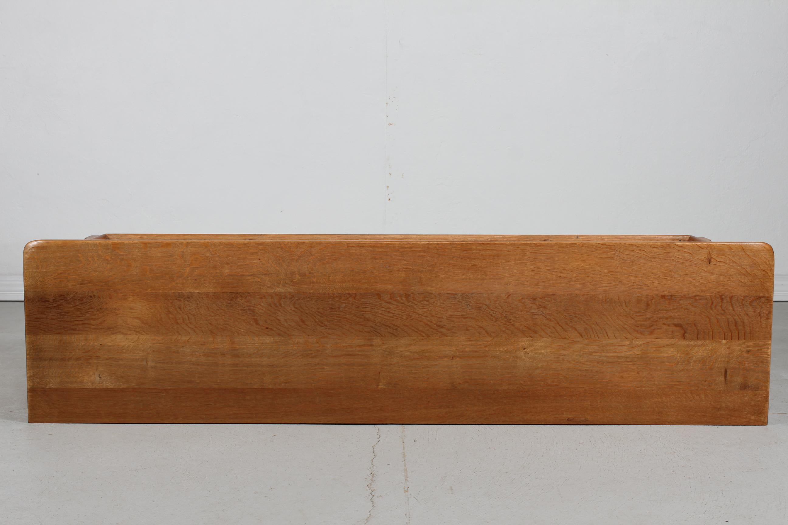 Danish Henning Kjærnulf attr. Long Sideboard of Solid Oak with 4 Doors 1970s For Sale 5