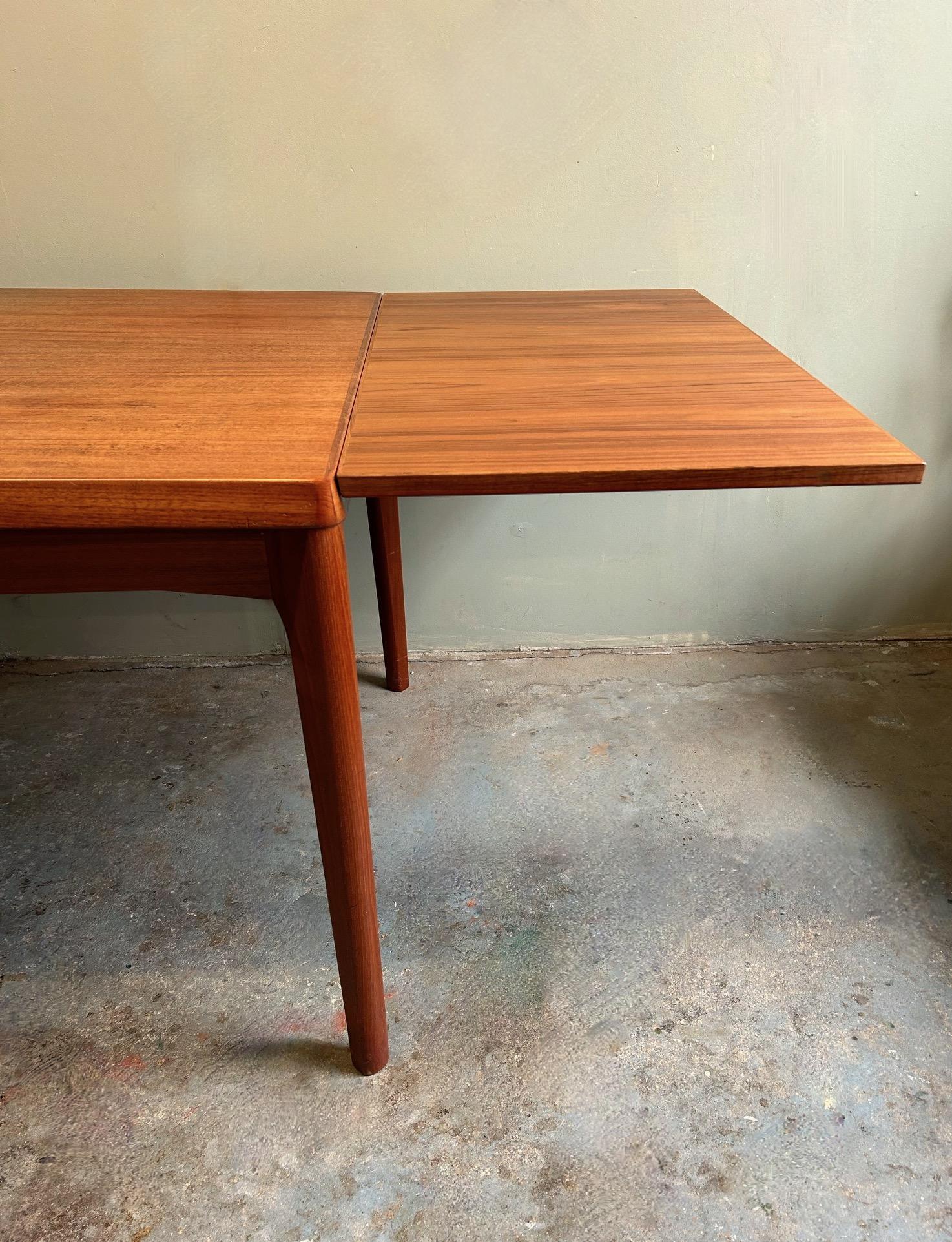 Danish Henning Kjærnulf for Vejle Møbelfabrik Teak Extending Dining Table 1960s For Sale 10