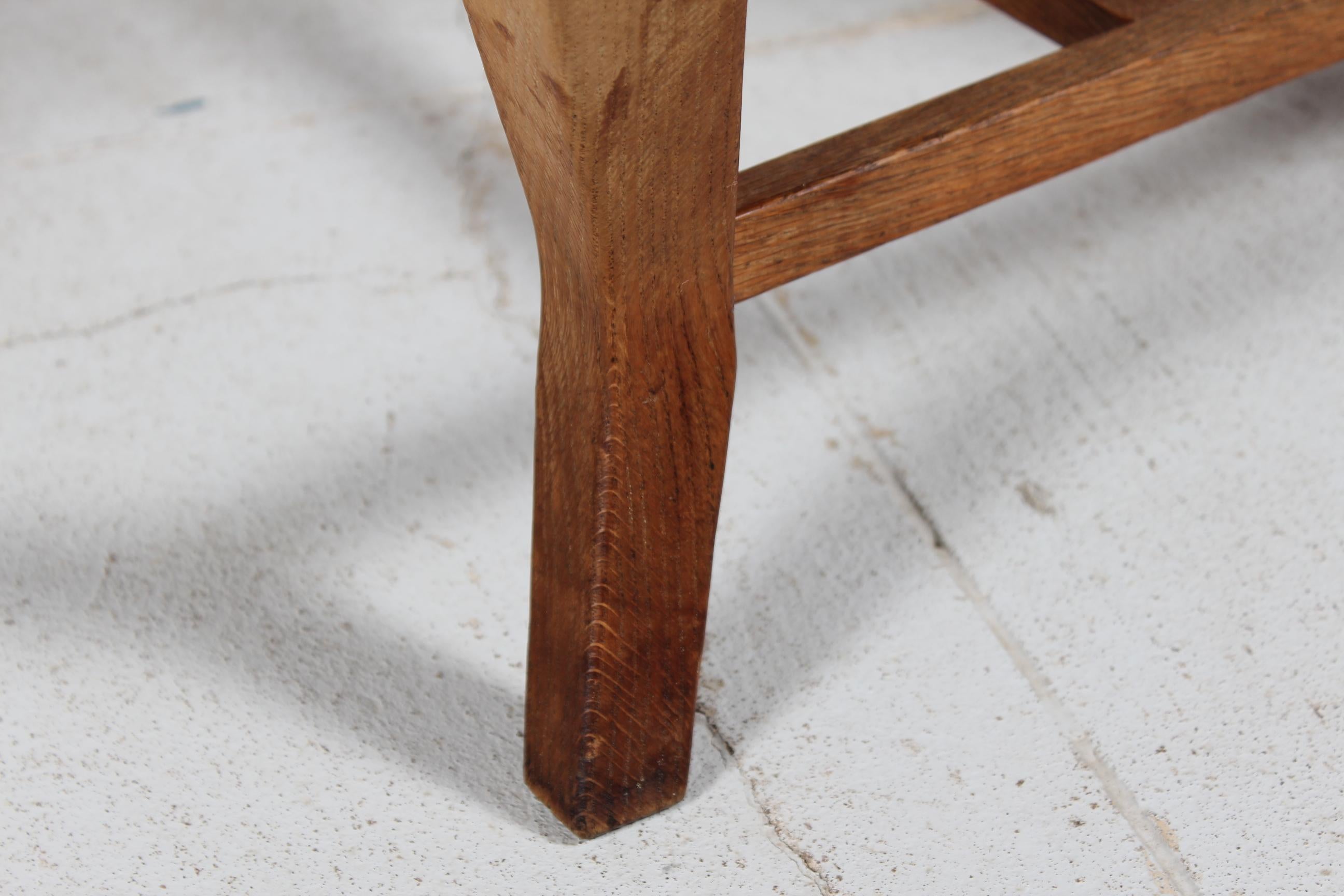 Danish Henning Kjærnulf Razor Blade Armchair of Solid Oak with New Sheep Skin For Sale 4