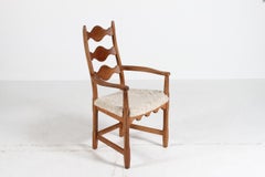Danish Henning Kjærnulf Sculptural Armchair, Oak with New Sheep Skin 1960s