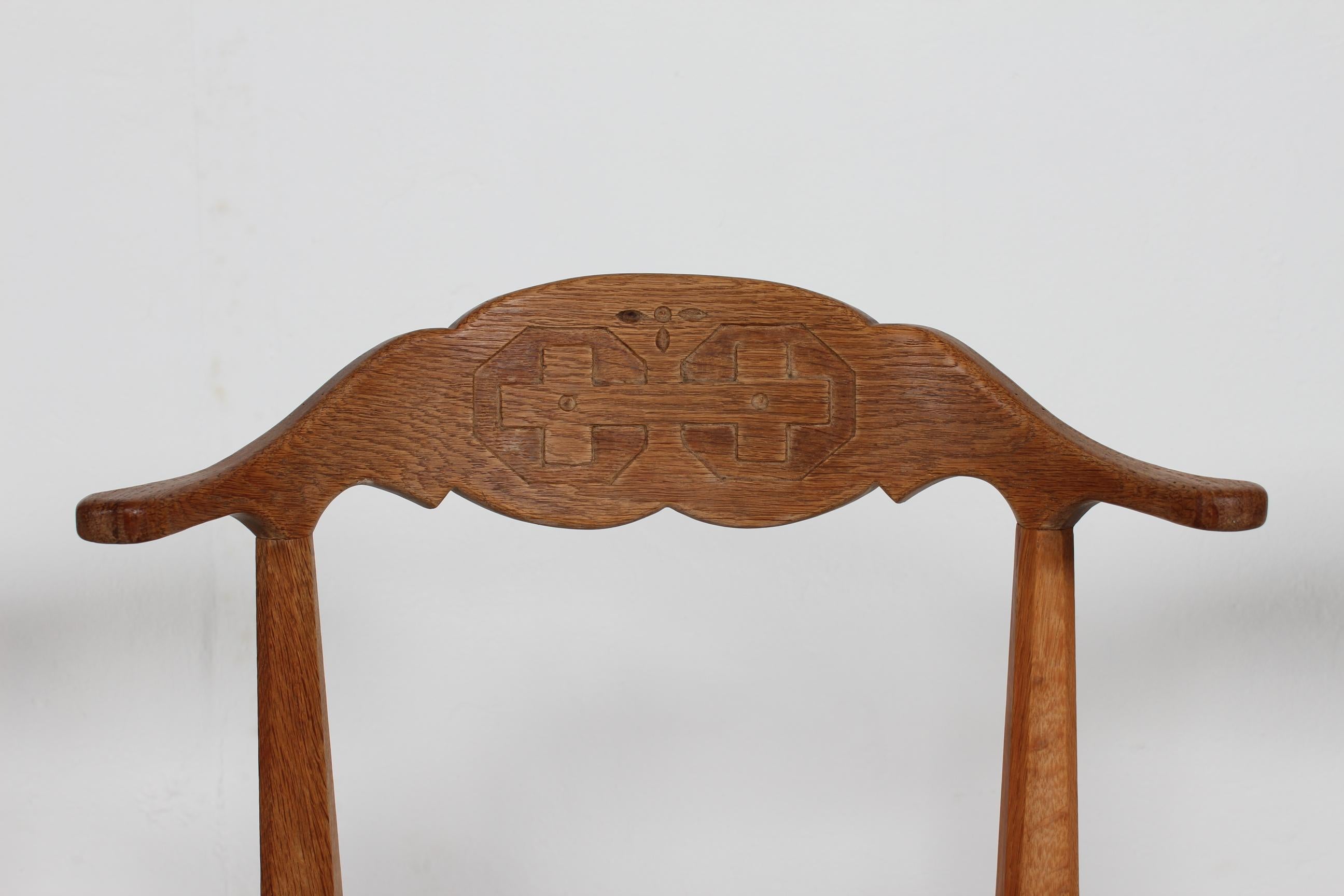 Danish Henning Kjærnulf Set of 6 Dining Chairs of Solid Oak and Sheepskin, 1970s 1