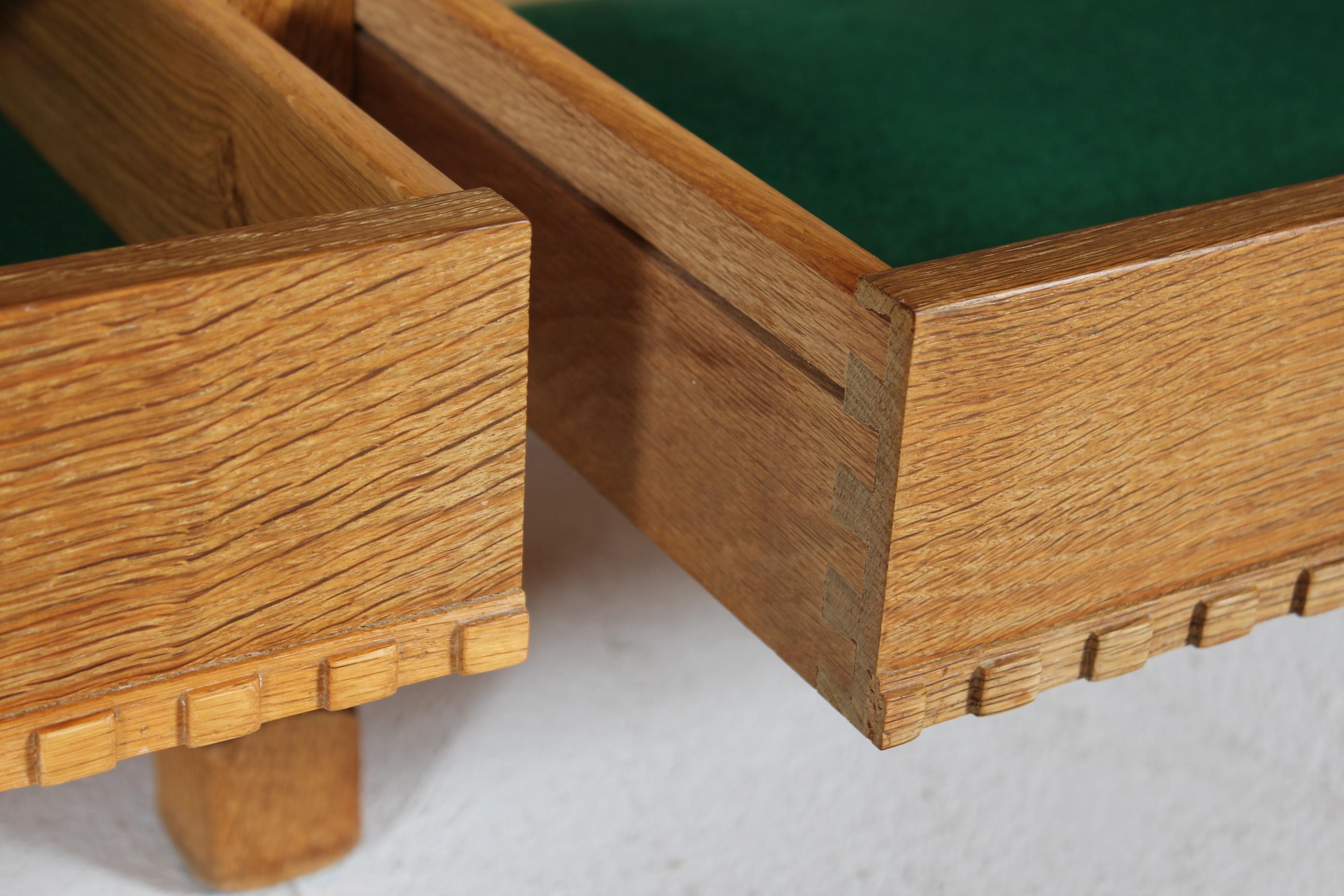 Danish Henning Kjærnulf style Long Sideboard of Oak with 4 Doors Brutalist 1970s For Sale 4