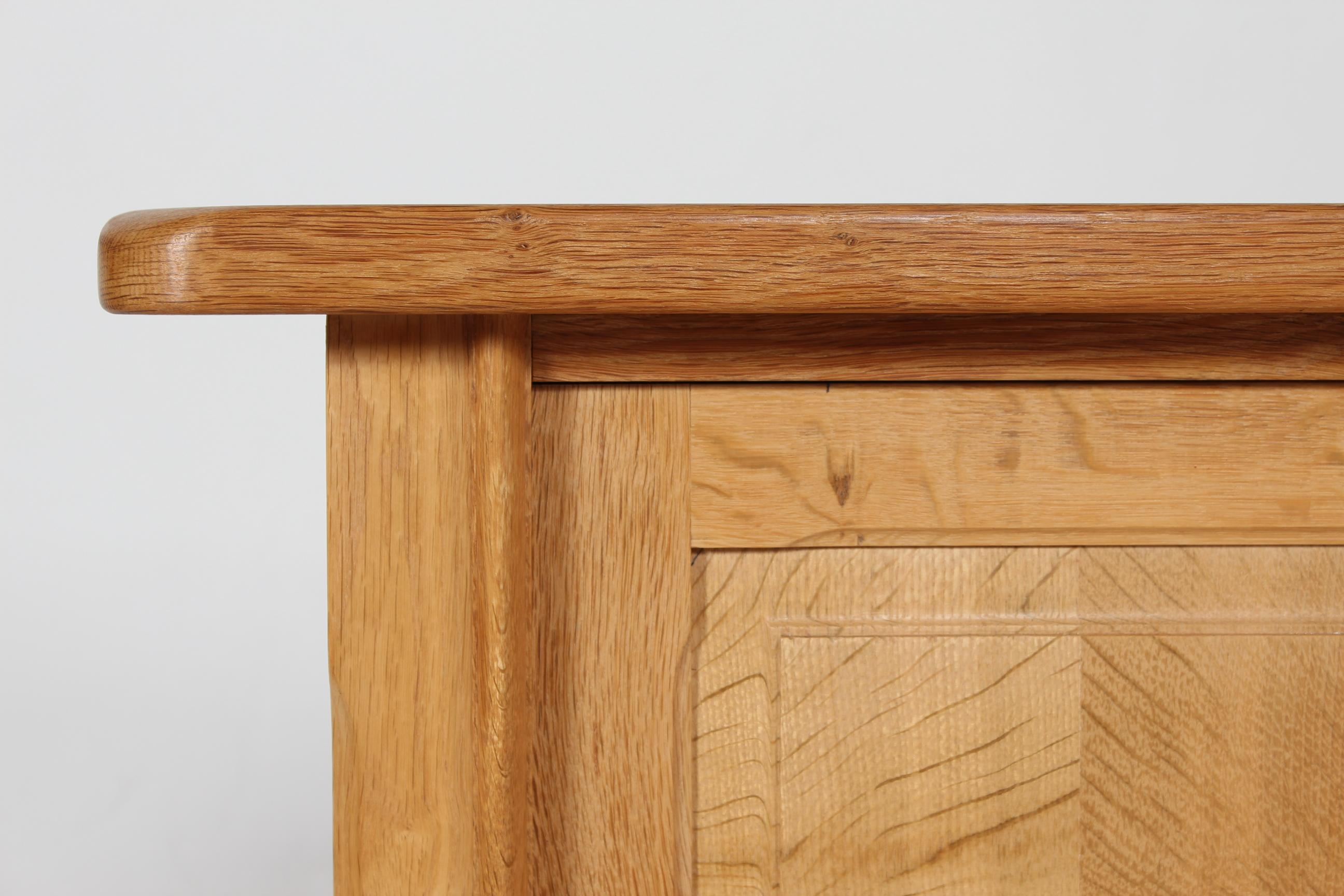 Danish Henning Kjærnulf Style Long Sideboard of Solid Oak with 3 Doors 1970s 4