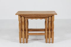 Danish Henning Kjærnulf style Set of Nesting Tables of Solid Oak, 1970s