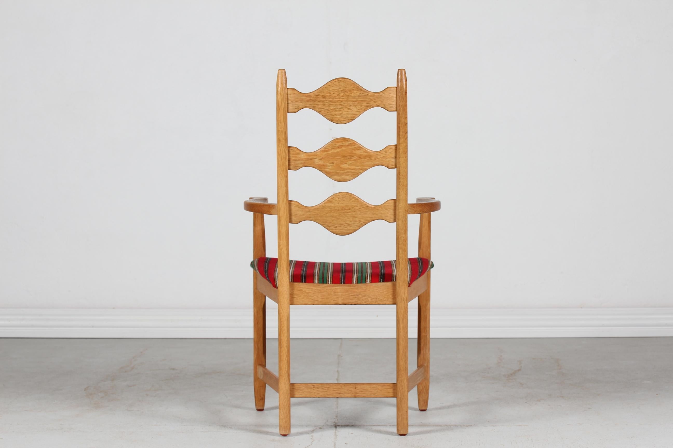 Danish Henning Kjærnulf Style Tall Sculptural Chair Oak Brutalist 1970s In Good Condition In Aarhus C, DK