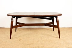 Table haute et basse danoise, en teck et bois laqué brun, modèle Smørrebrød 1960.